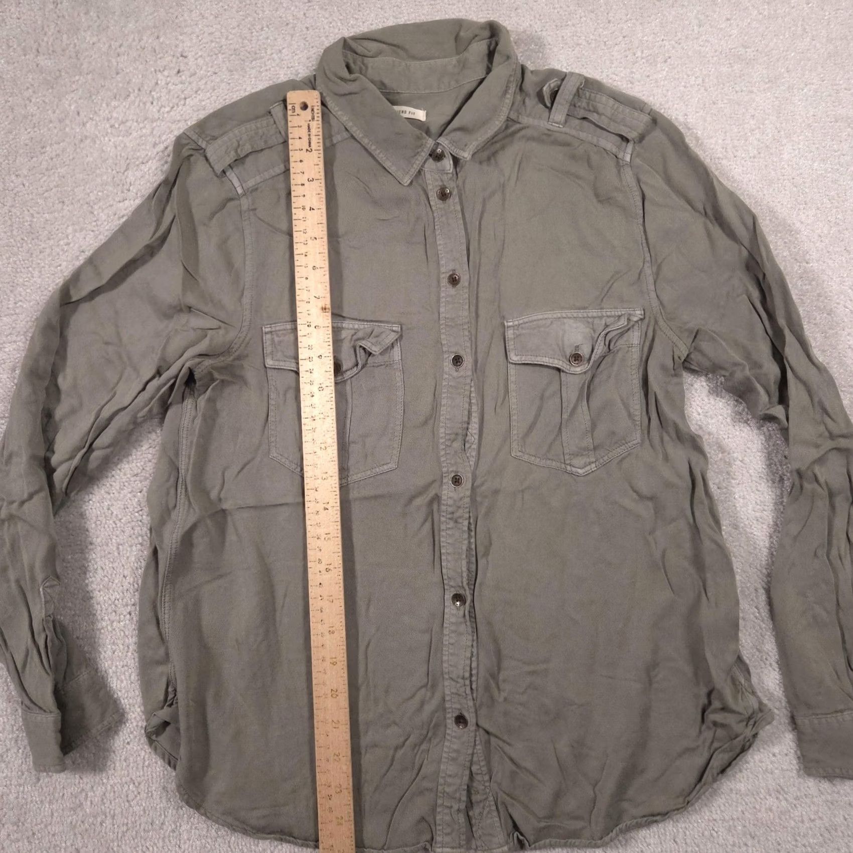 American Eagle Outfitters American Eagle Outfitters Shirt Womens Medium Green Military Long Sleeve Top Size M / US 6-8 / IT 42-44 - 6 Thumbnail