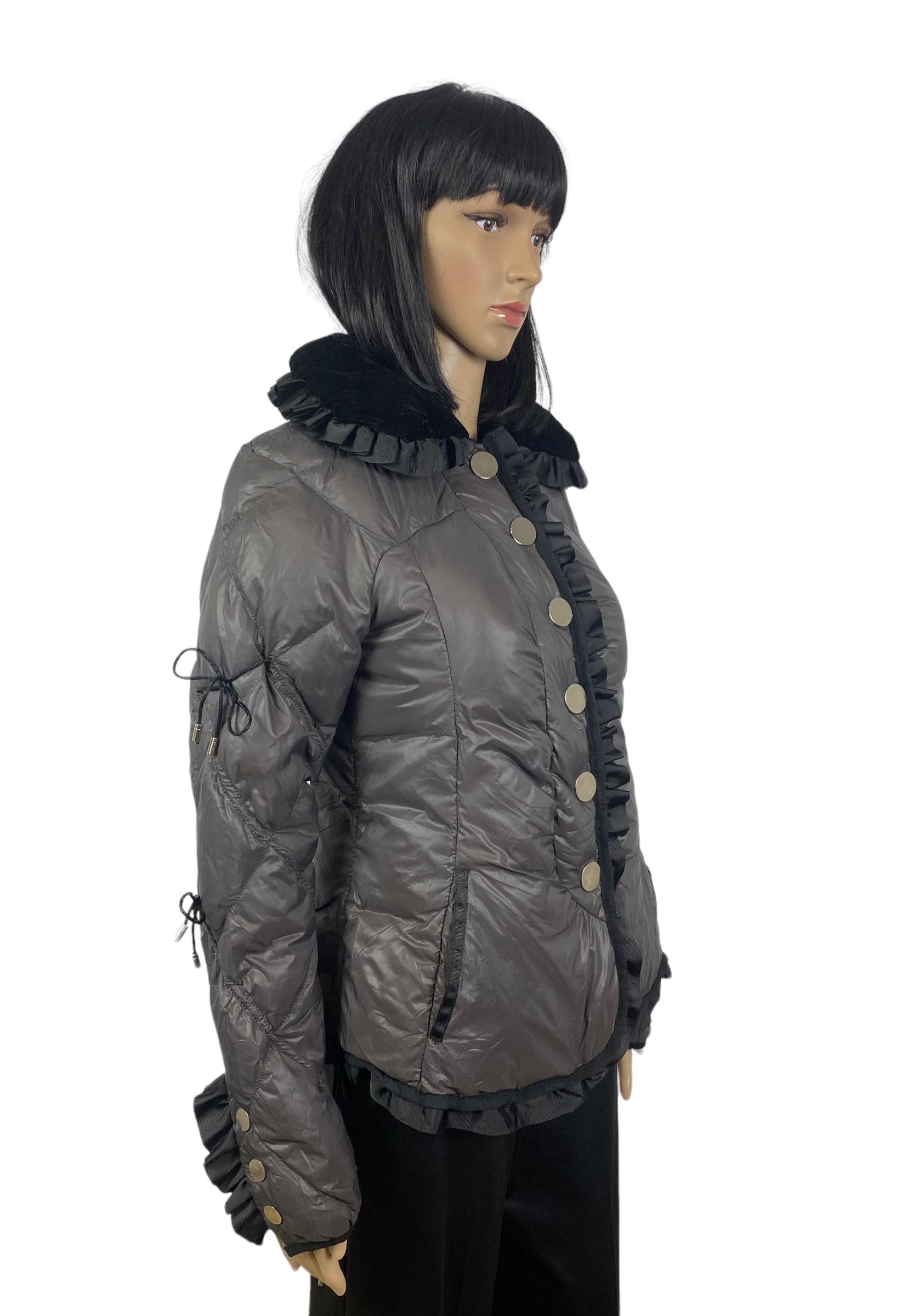 Designer Guxy Qulted Collared Ribbed Down Jacket womens size XS Size XS / US 0-2 / IT 36-38 - 2 Thumbnail
