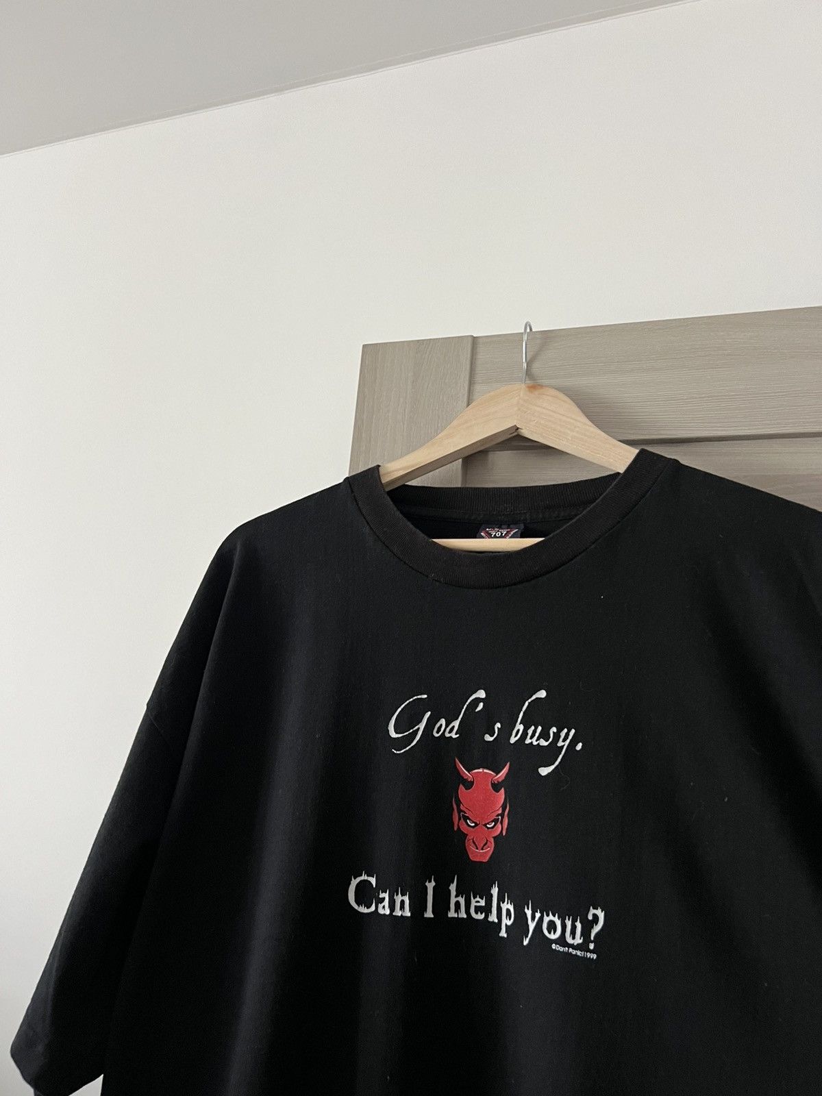 Band Tees Vintage God is Busy Devilish 1999 Band Rock satan tshirt Size US XXL / EU 58 / 5 - 12 Thumbnail