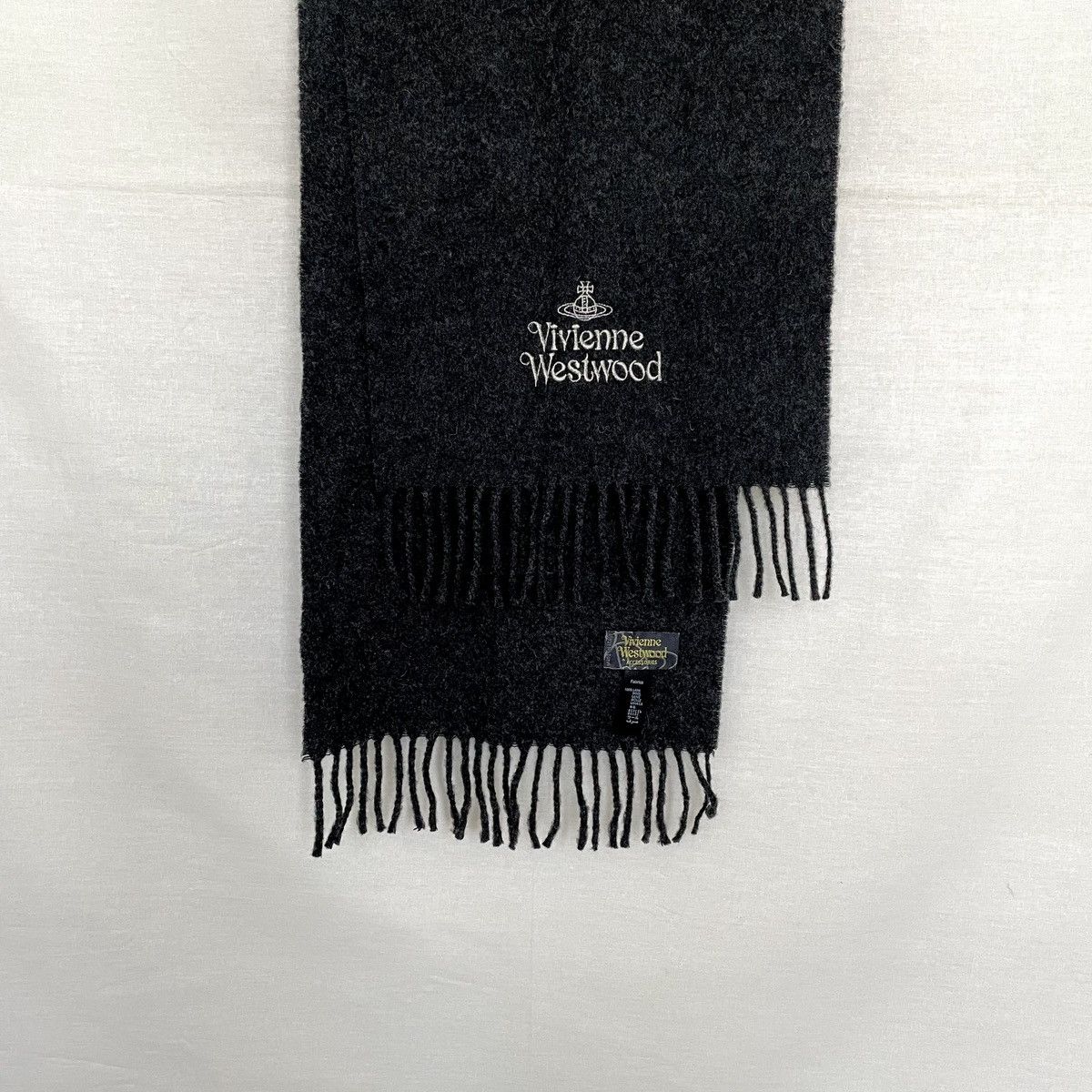 Vivienne Westwood Vivienne Westwood Wool Scarf Charcoal Gray Italy Size ONE SIZE - 1 Thumbnail