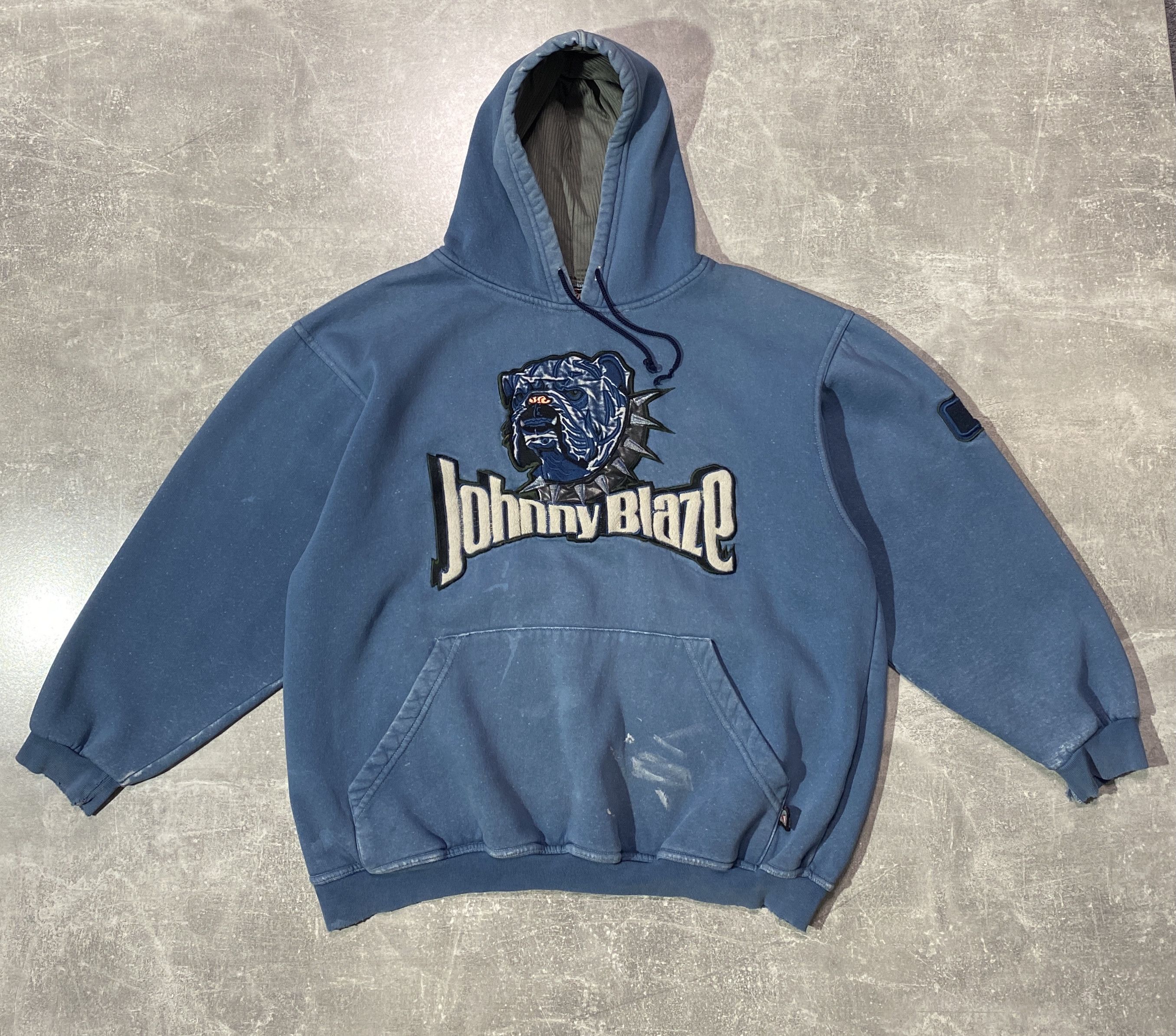 Vintage Rare Johnny Blaze thrashed vintage hoodie Bulldog Big Logo Size US M / EU 48-50 / 2 - 2 Thumbnail