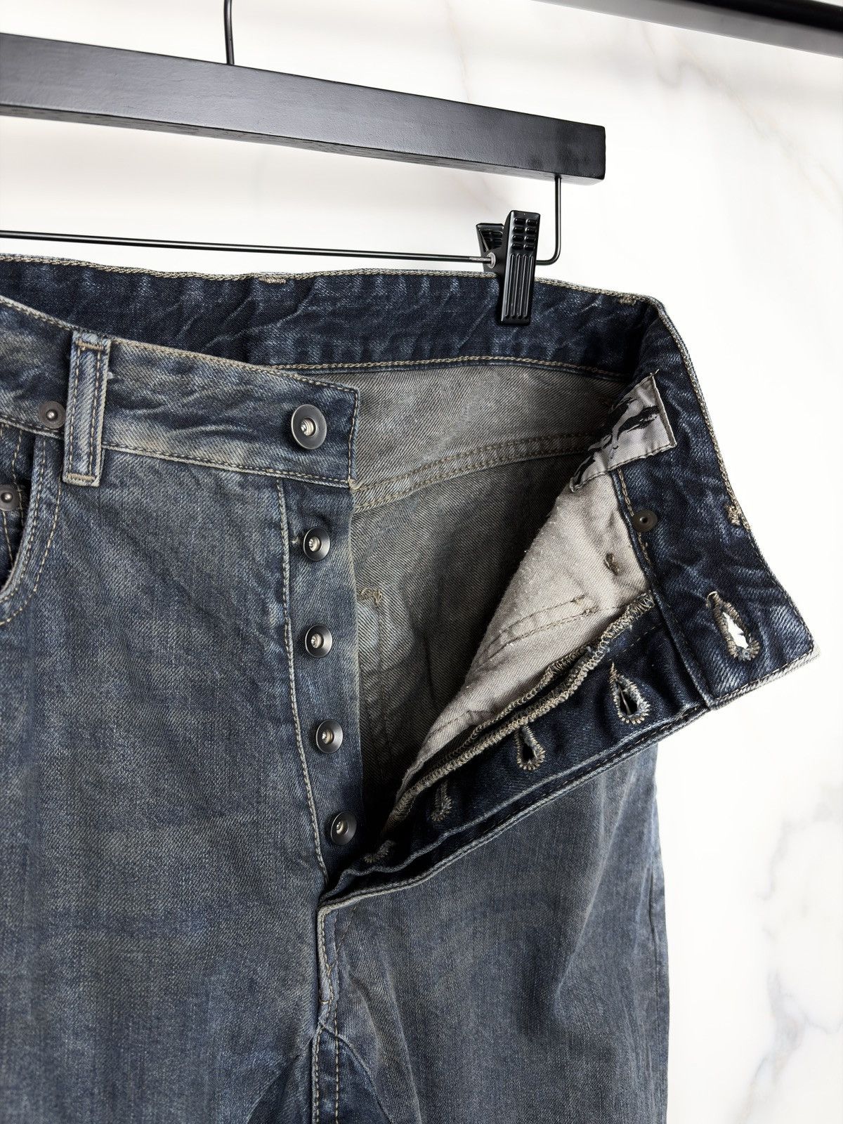 Rick Owens FW16 Rick Owens Hustler Blue Wash Torrence Cut Denim Jeans Size US 29 - 6 Thumbnail