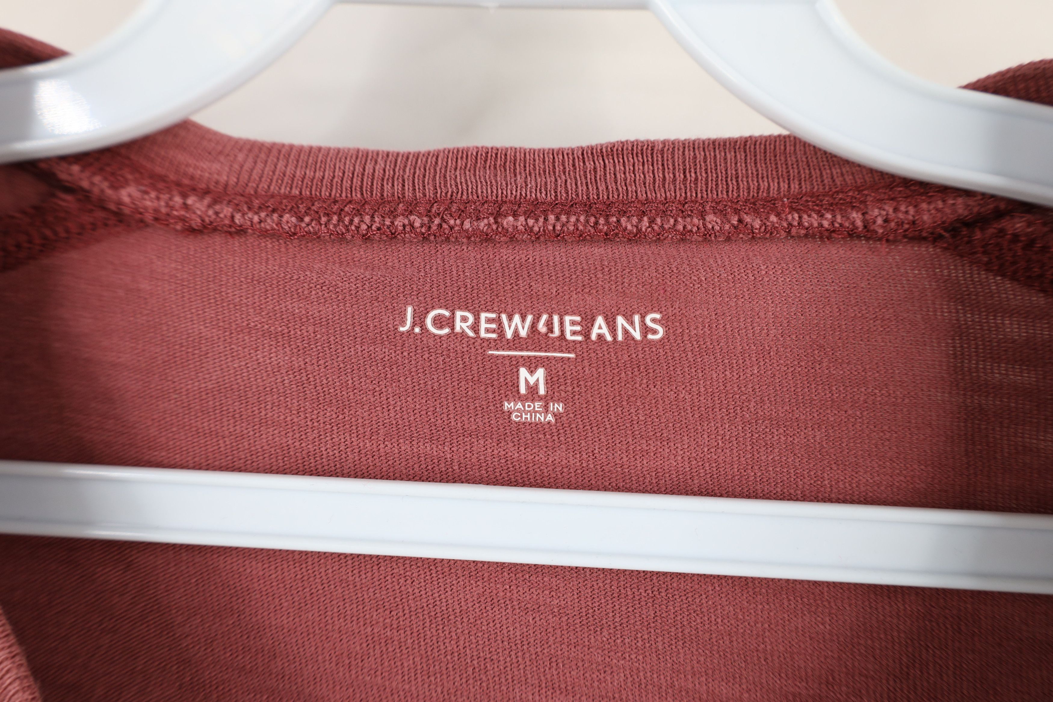 J.Crew × Vintage J Crew Dye Stonewash Knit Long Sleeve Henley T-Shirt Red Size US M / EU 48-50 / 2 - 5 Thumbnail