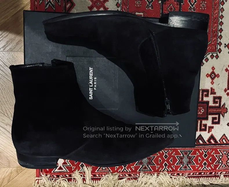 Saint Laurent Paris Saint Laurent Paris Black Suede Zipper Boots Chelsea Boots Size US 9 / EU 42 - 2 Thumbnail