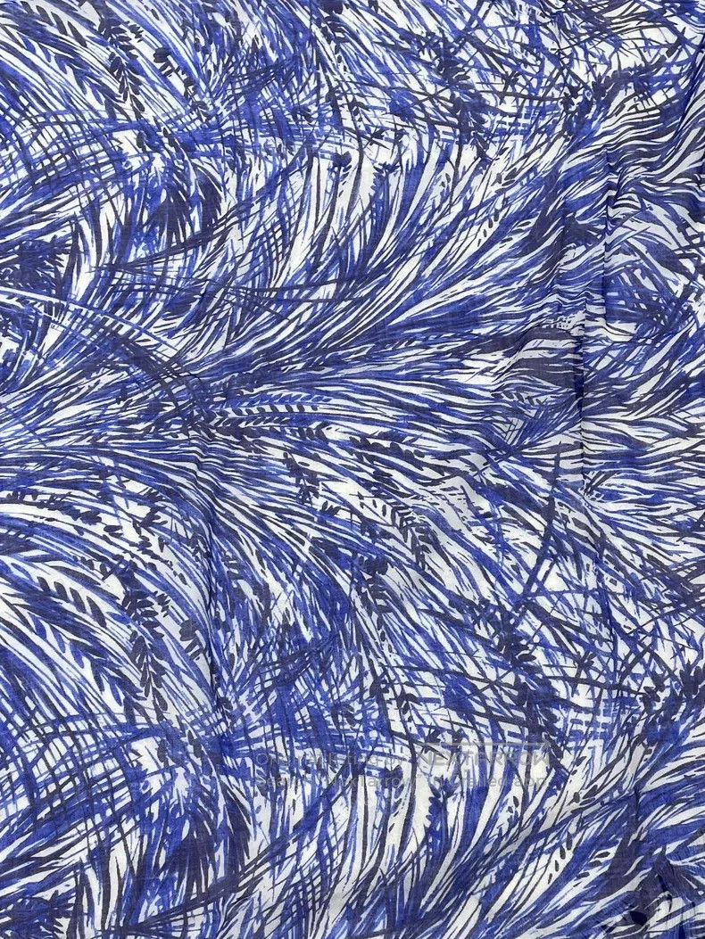 Loro Piana Loro Piana Blue Printed Cashmere Scarf Size ONE SIZE - 3 Thumbnail