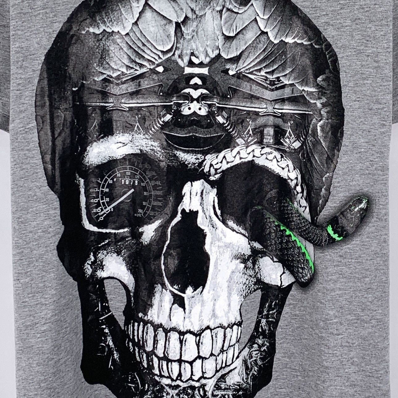 Philipp Plein Philipp Plein Gray Skull Print Crew Neck T-shirt K26WX Size US M / EU 48-50 / 2 - 4 Thumbnail