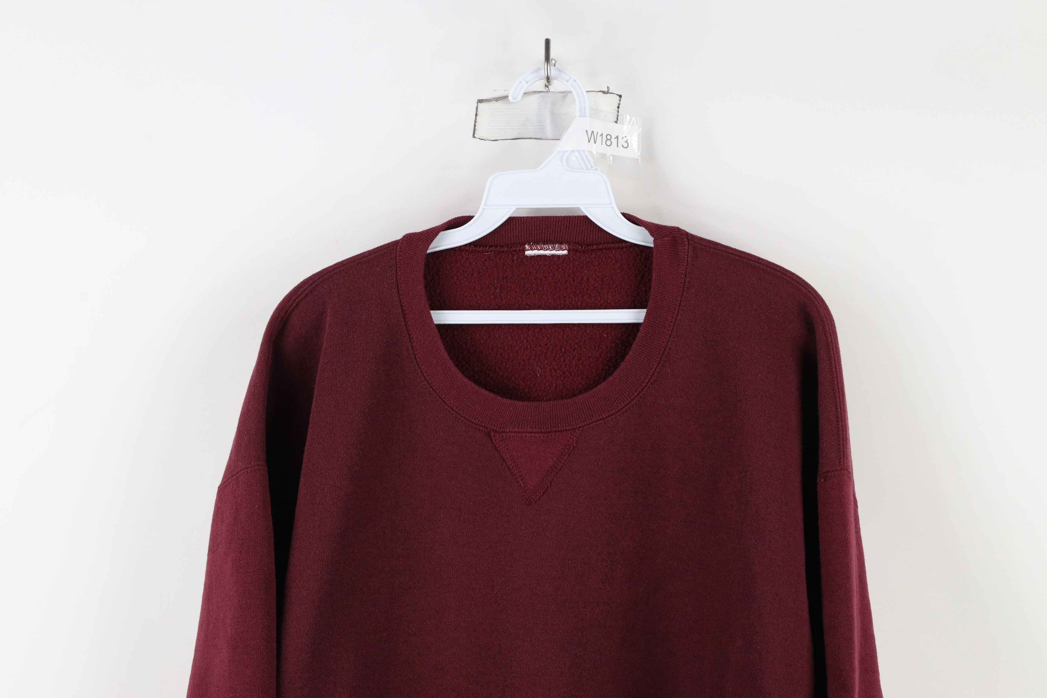 Russell Athletic × Vintage Vintage 90s Russell Athletic Blank Crewneck Sweatshirt Red Size US XL / EU 56 / 4 - 2 Thumbnail