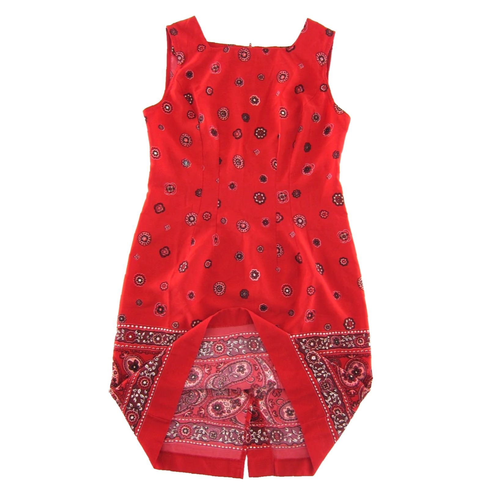 Vintage VINTAGE Prophecy Red Black Paisley Floral Sleeveless Shift Tank Dress Women 6 Size M / US 6-8 / IT 42-44 - 4 Thumbnail