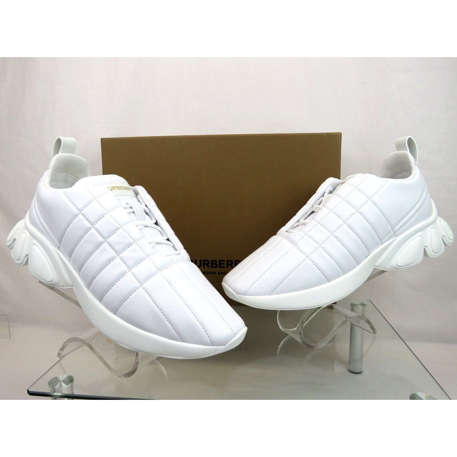 Burberry AXBURTON WHITE CHECK QUILTED LEATHER LOGO SNEAKERS 9 US 42 Size US 9 / EU 42 - 9 Thumbnail