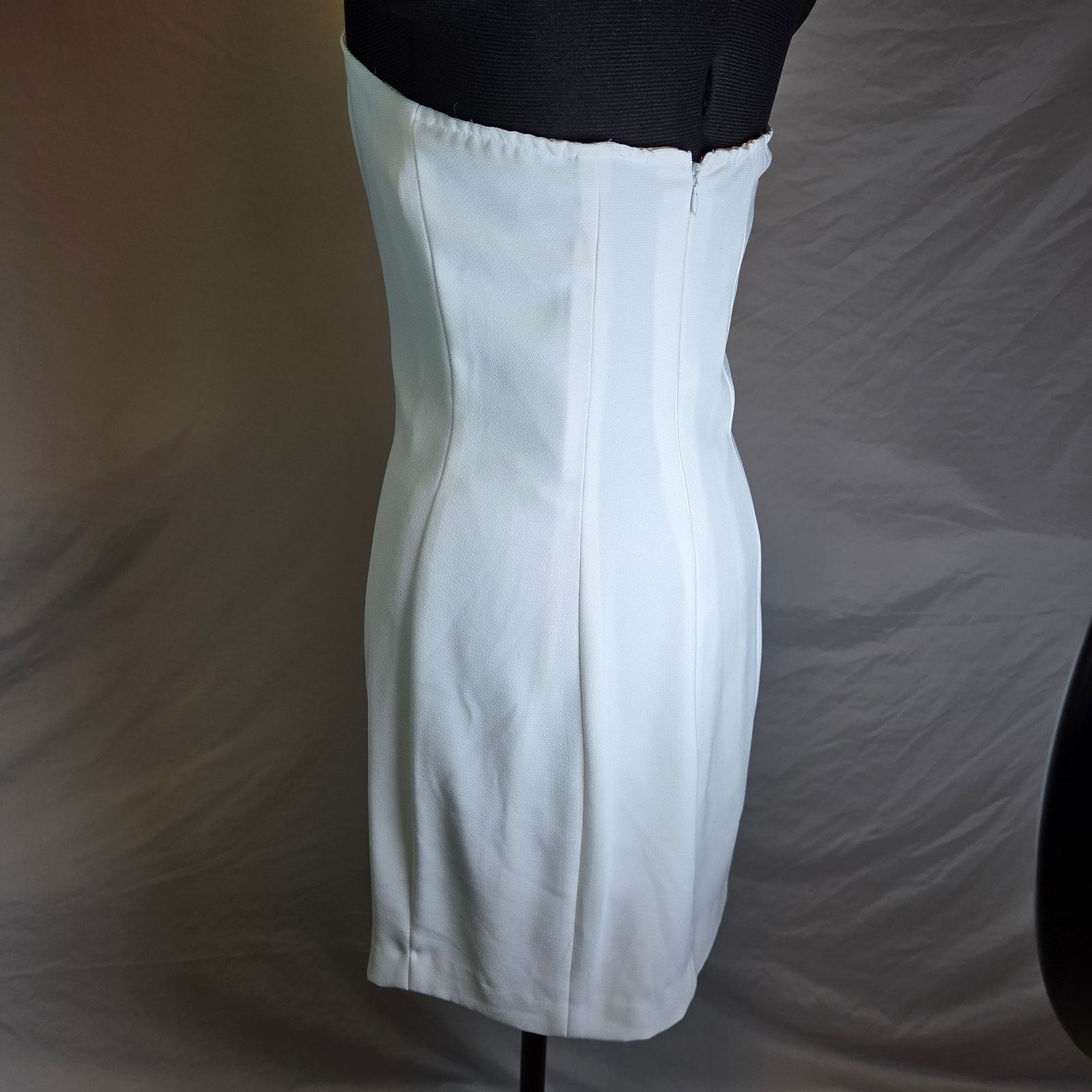 Vintage Hugo Buscati White Strapless Mini Dress Size 10 Size L / US 10 / IT 46 - 4 Thumbnail