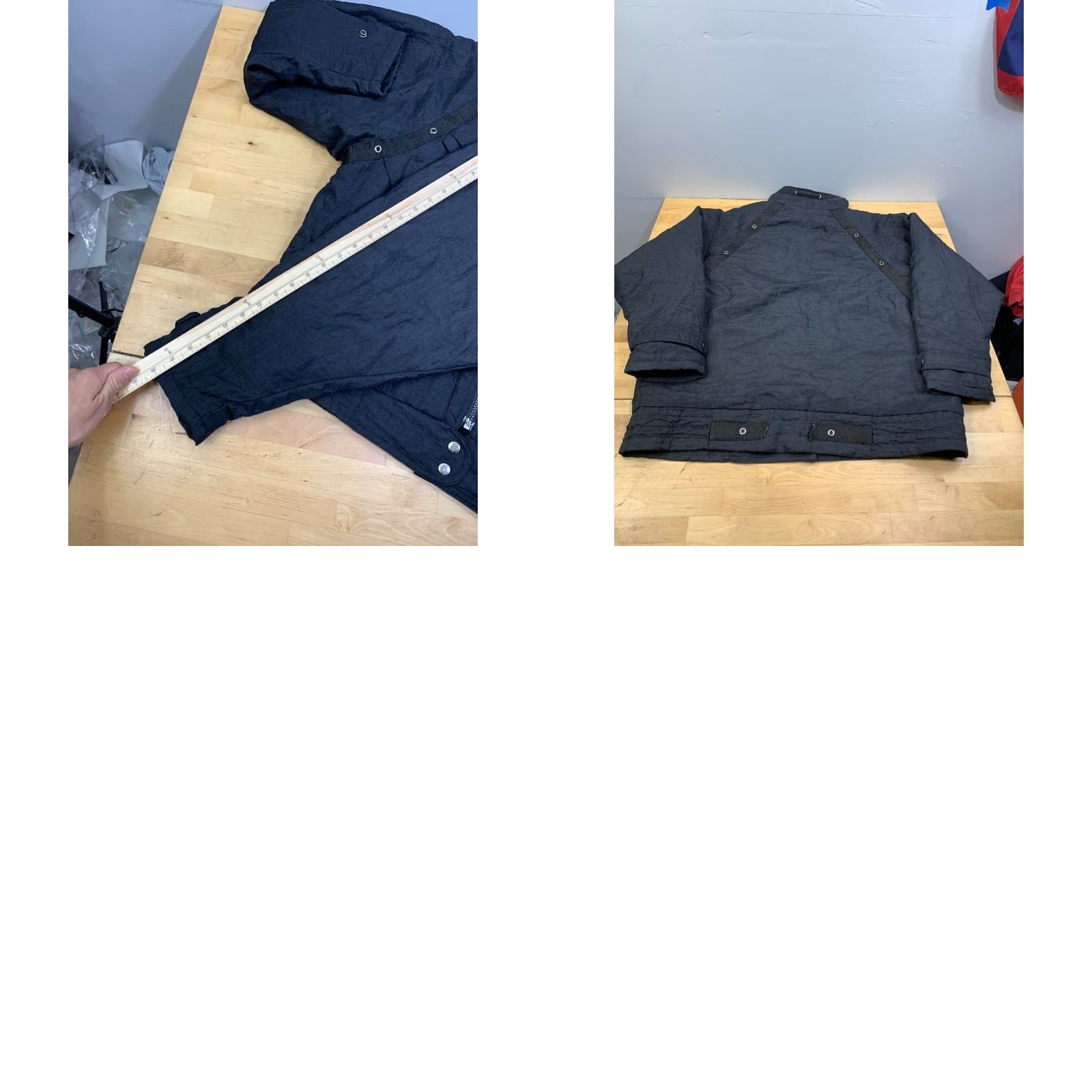 Vintage VINTAGE Bomber Jacket Womens M Black Full Zip Boxy Oversize 80s 90s Jacket Size M / US 6-8 / IT 42-44 - 8 Thumbnail