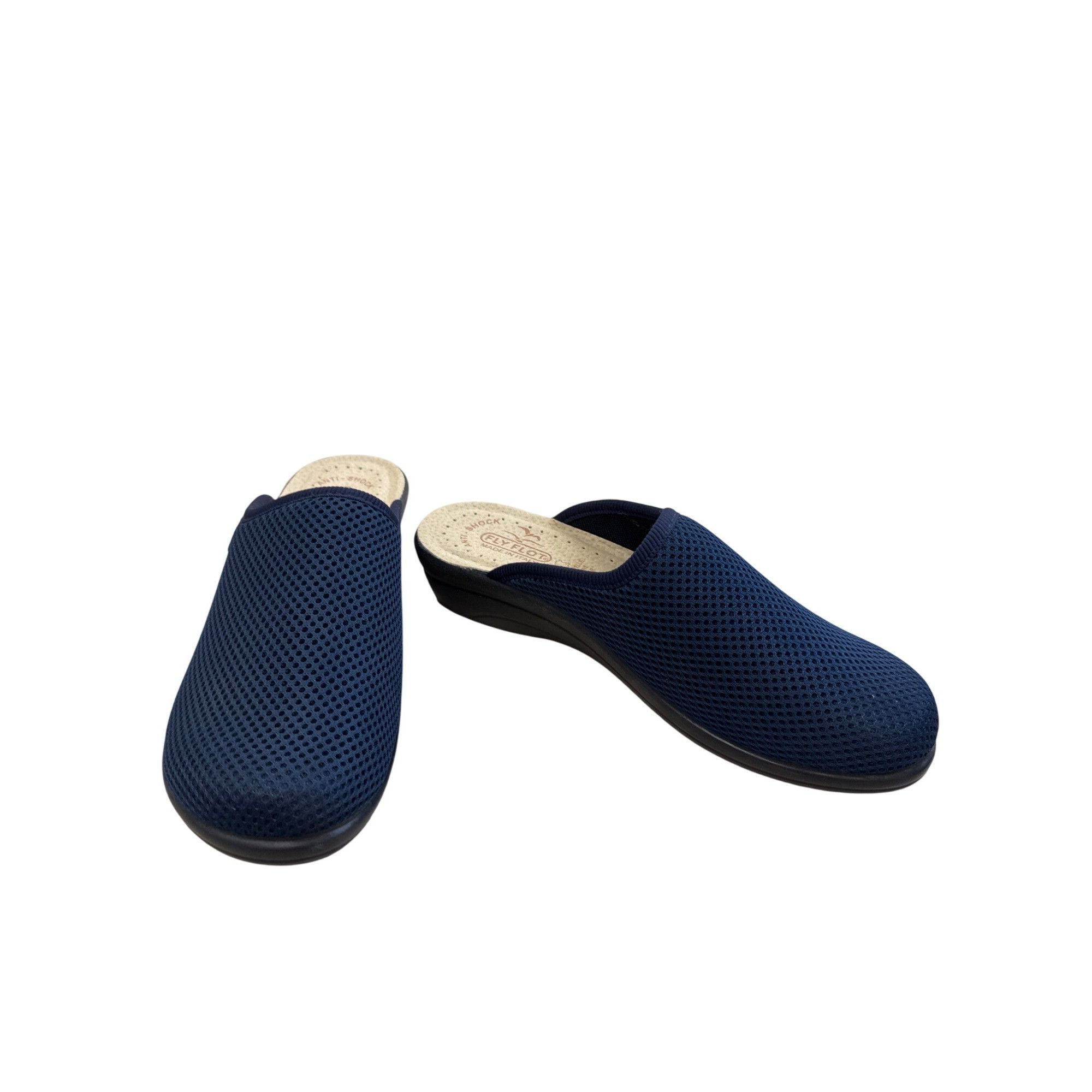 Designer Fly Flot Womens Blue leather Mesh Slip-On Mules sandals Size Size US 8.5 / IT 38.5 - 1 Thumbnail