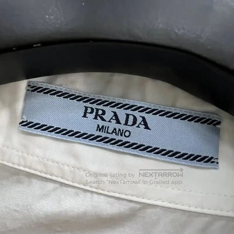 Prada Prada White Cotton Logo Short-Sleeve Shirt. Size US M / EU 48-50 / 2 - 4 Thumbnail