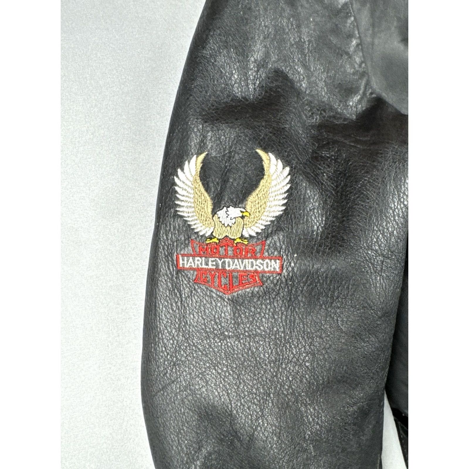 Harley Davidson VINTAGE Harley Davidson Leather Motorcycle Jacket Eagle Piel Mexico Biker M Mens Black Jacket Size US M / EU 48-50 / 2 - 7 Thumbnail