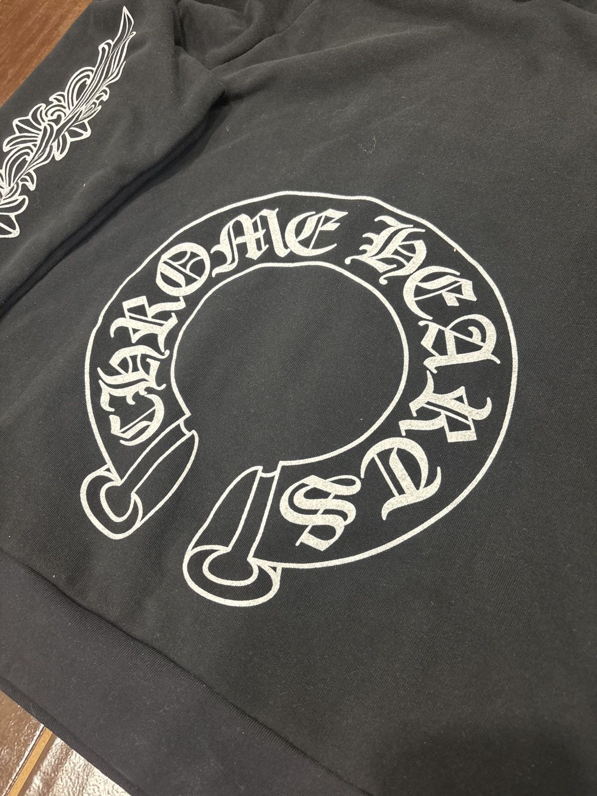 Chrome Hearts Vintage Thermal Floral Horseshoe Hoodie M