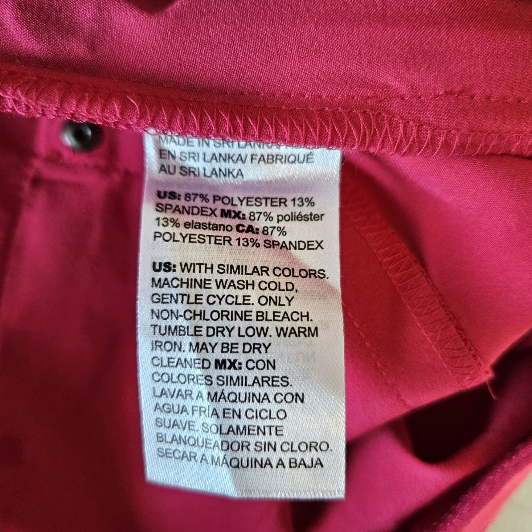 Vintage Chico's Zenergy Womens Cropped Pants Sz 16 Pink Zip Hem High Rise Cotton Blend 24" Inseam Womens Size 38" / US 16 / IT 52 - 6 Thumbnail