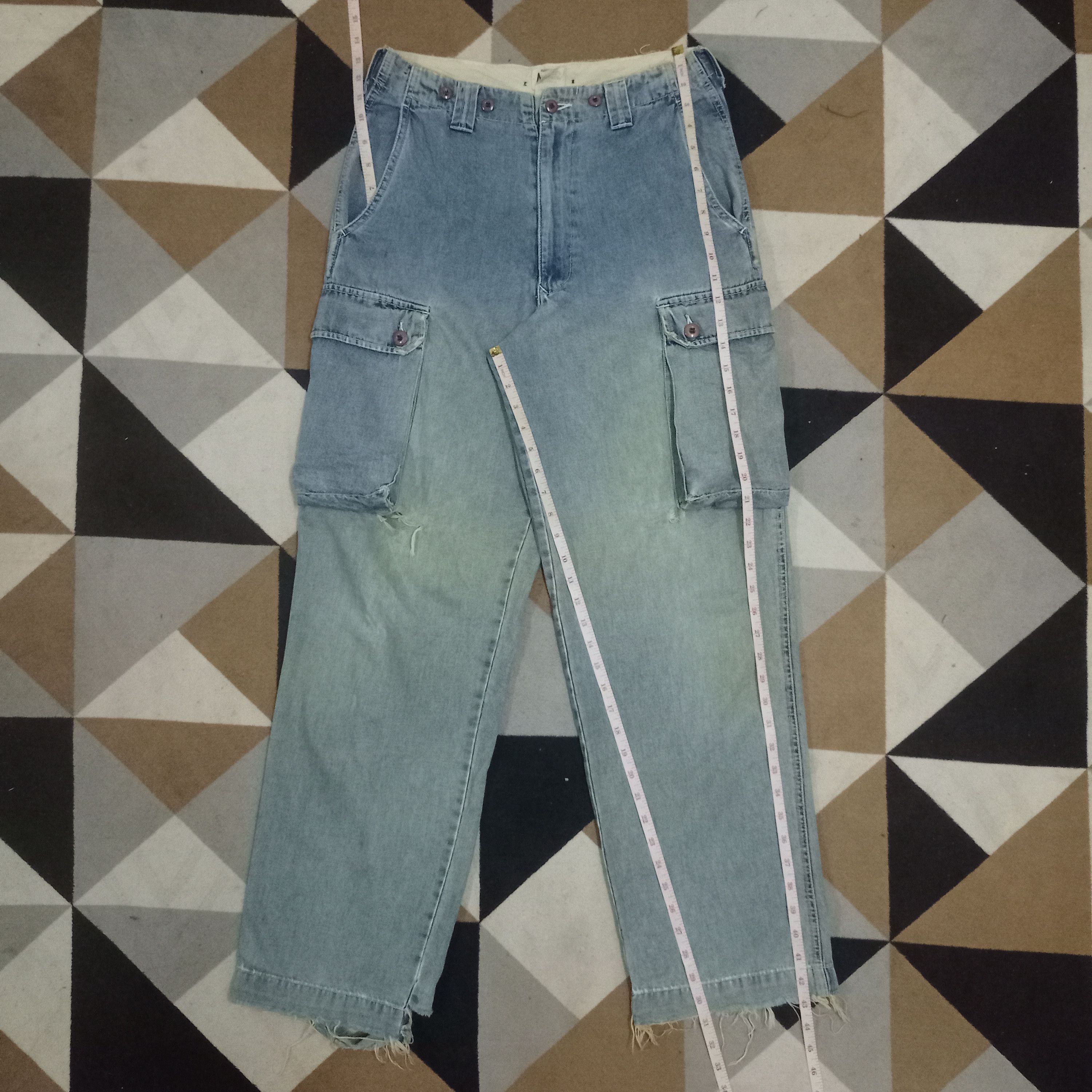 Japanese Brand Vintage Japanese Mud Wash Baggy Cargo Denim Monkey Pants Size US 30 / EU 46 - 11 Thumbnail