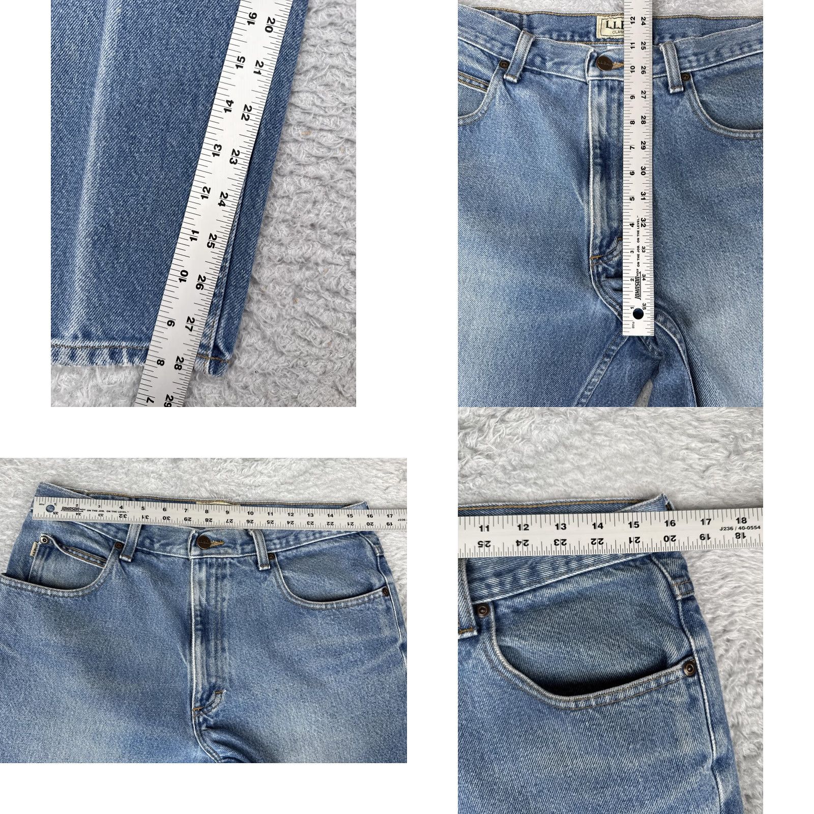 Vintage L.L.Bean Jeans Mens 33x30 Blue 5-Pocket Classic Fit Straight Leg Cotton Denim Size US 33 - 8 Thumbnail