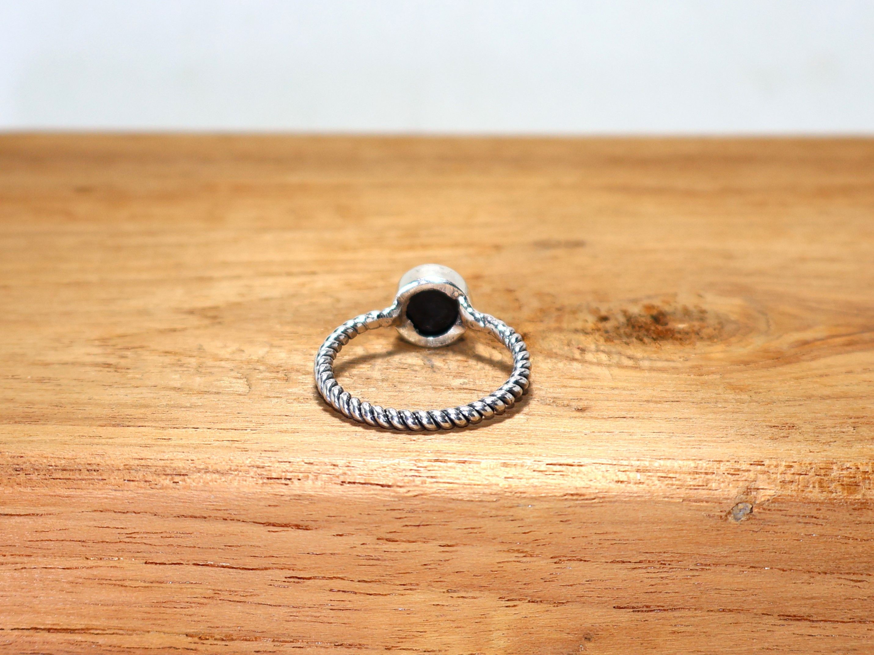 Handmade Black Onyx Ring, Sterling Silver Ring, Stacking Ring Size ONE SIZE - 7 Thumbnail