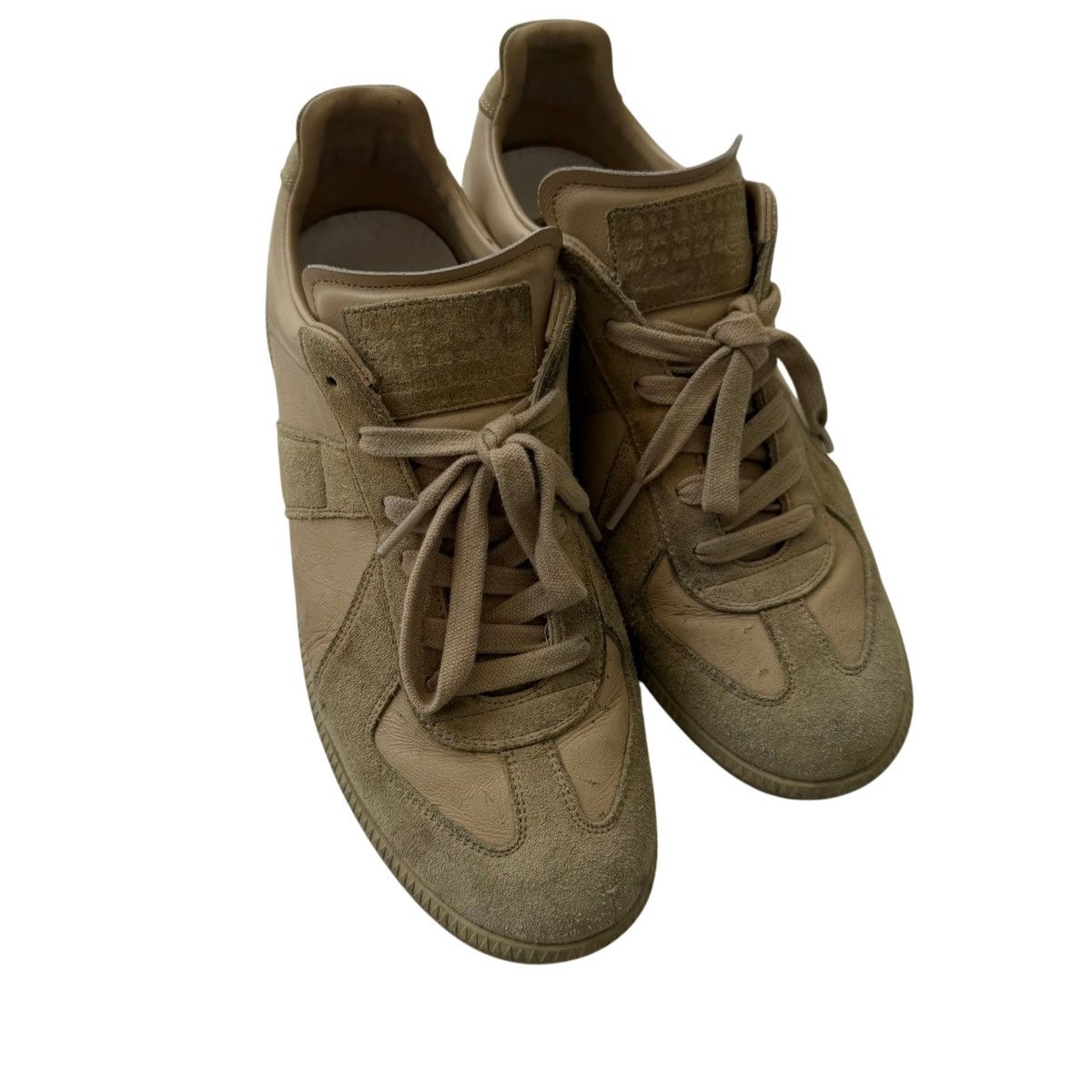 Maison Margiela Maison Margiela Leather Low-Top German Trainer GAT Beige Size US 9 / EU 42 - 4 Thumbnail