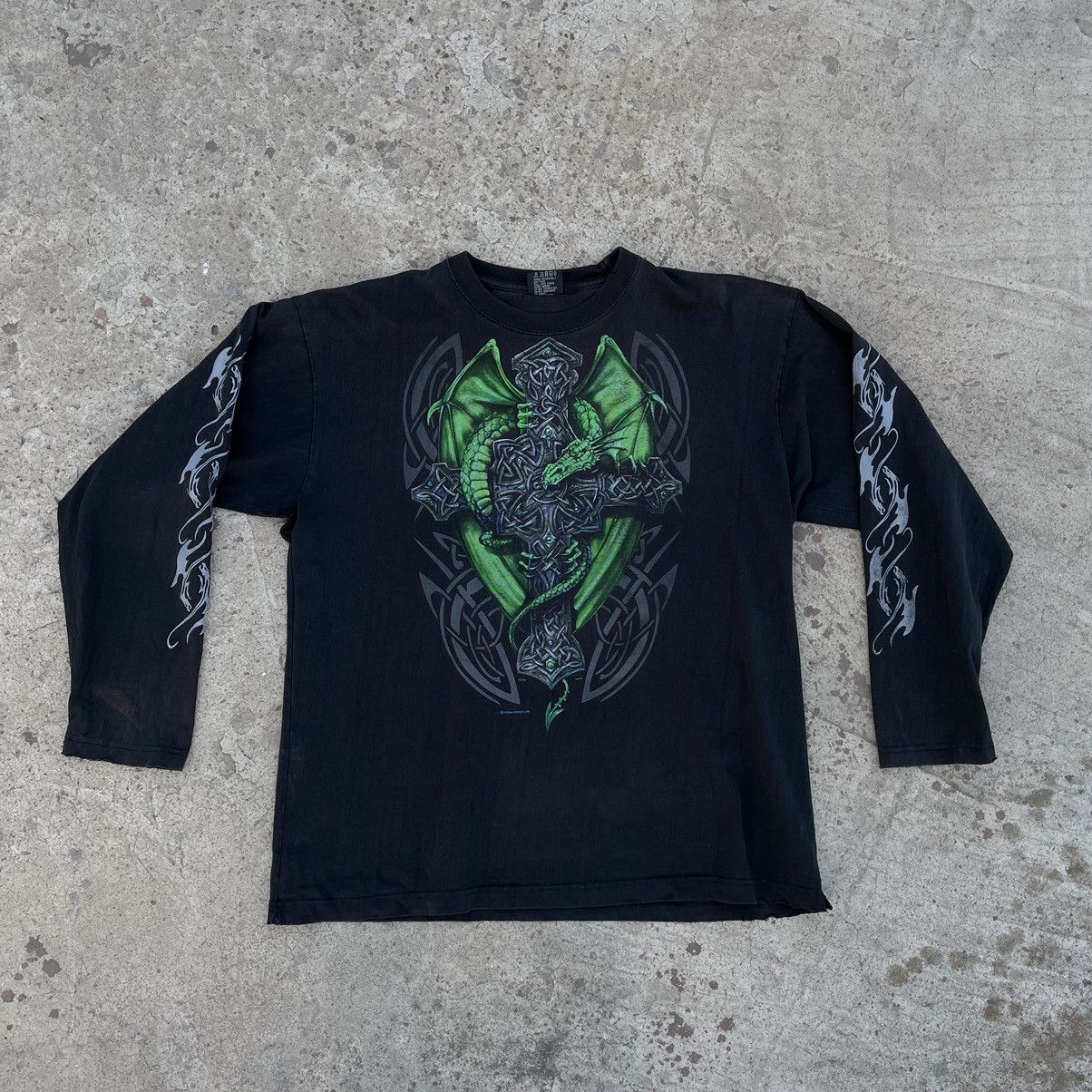 Band Tees × Vintage Vintage Spiral Longsleeve T-shirts Logo Dragon Y2K 90s USA Size US XL / EU 56 / 4 - 1 Thumbnail
