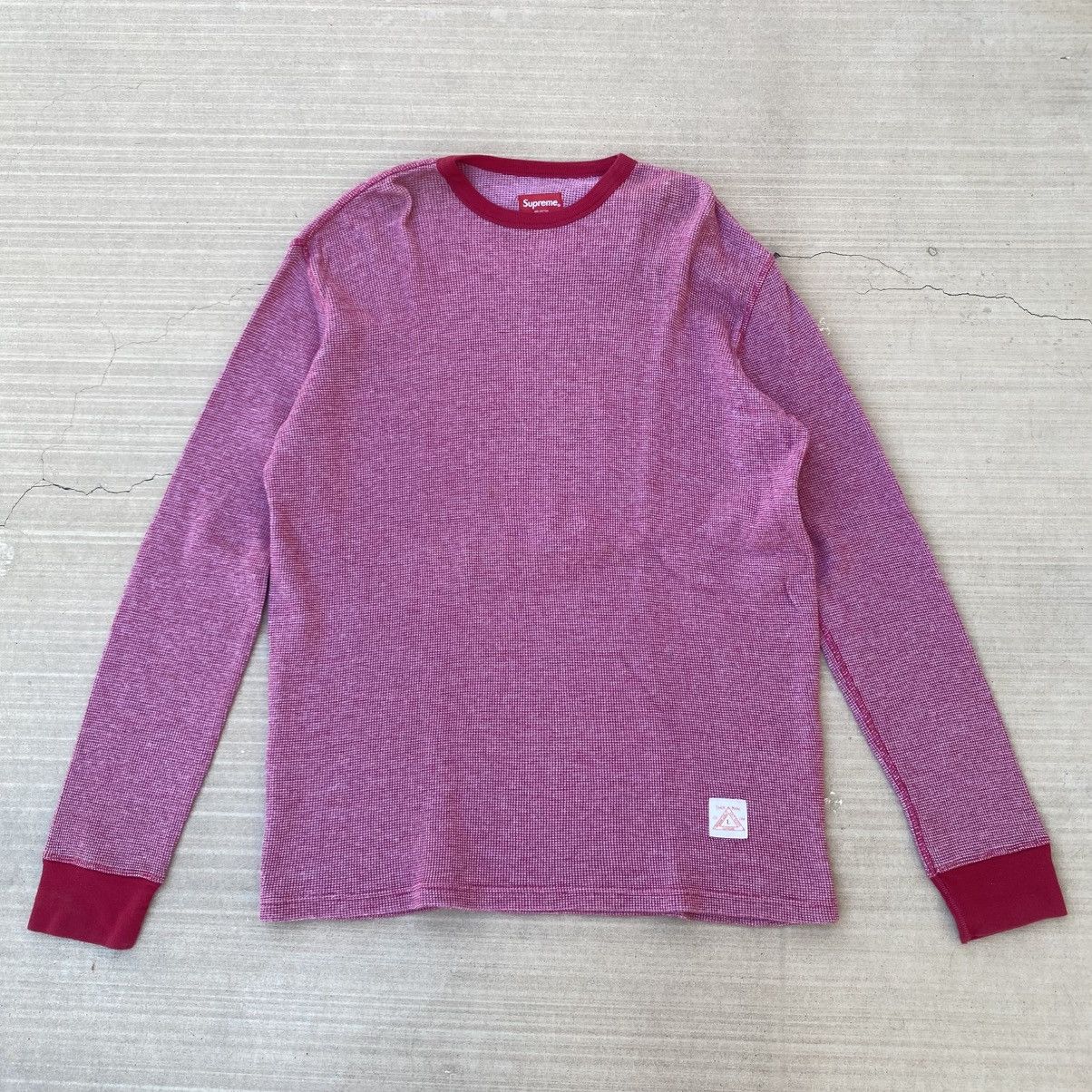 Supreme Waffle Crewneck Shirt Red 2012 Grunge Punk Vintage
