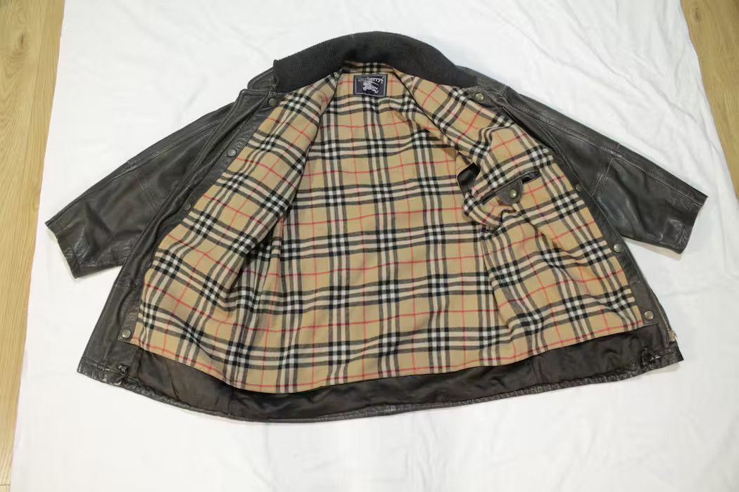 Burberry × Vintage Nova Check Lamb Nappa leather Jacket Burberrys 90s Size US L / EU 52-54 / 3 - 2 Thumbnail