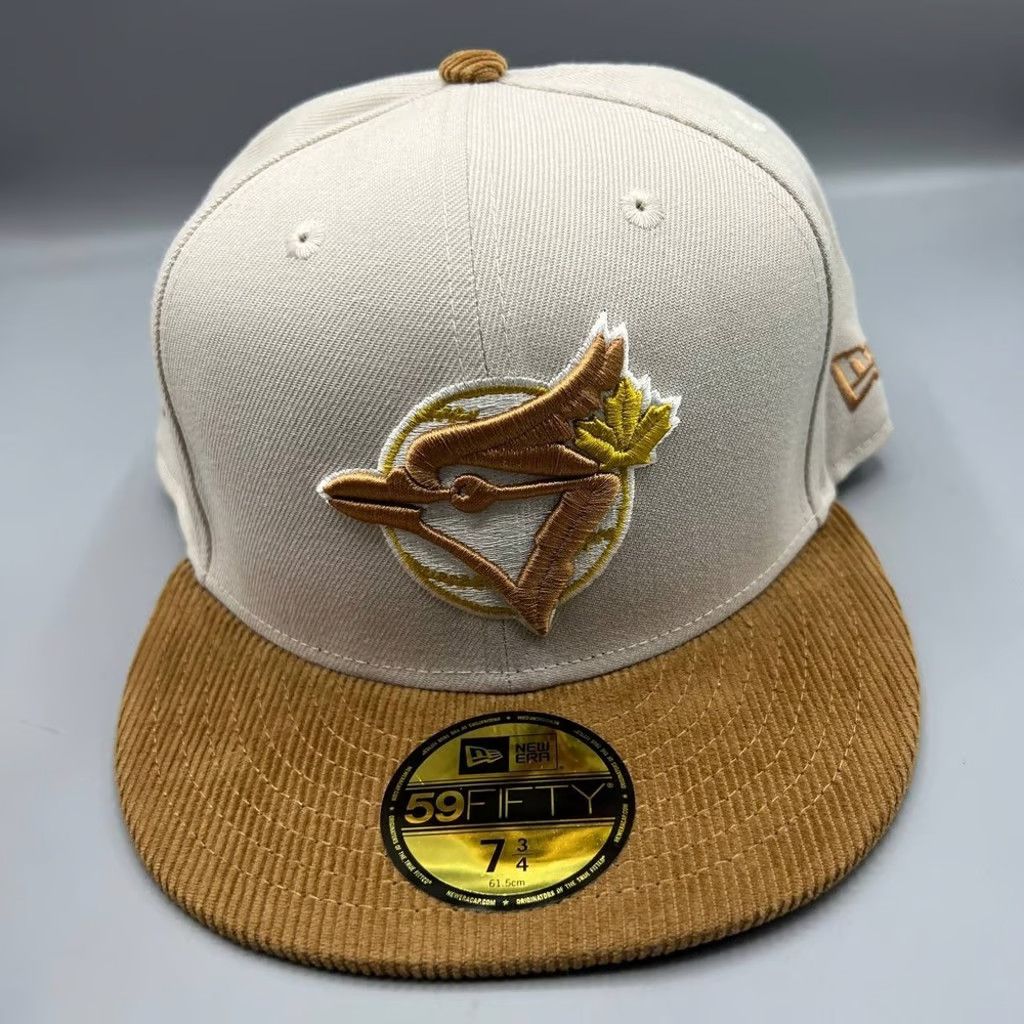 New Era Toronto Blue Jays Hat Men 7 3/4 Brown Corduroy Fitted Cap Size ONE SIZE - 2 Thumbnail