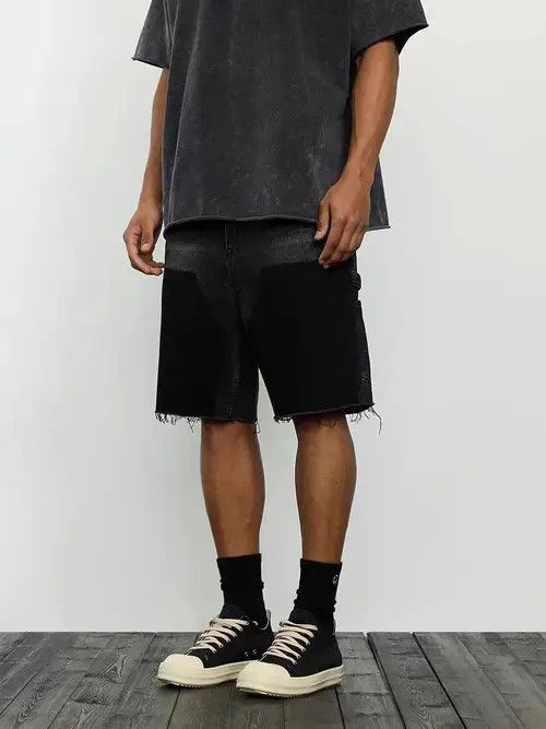 Other High street patchwork raw edge logging denim shorts Size US 30 / EU 46 - 1 Thumbnail