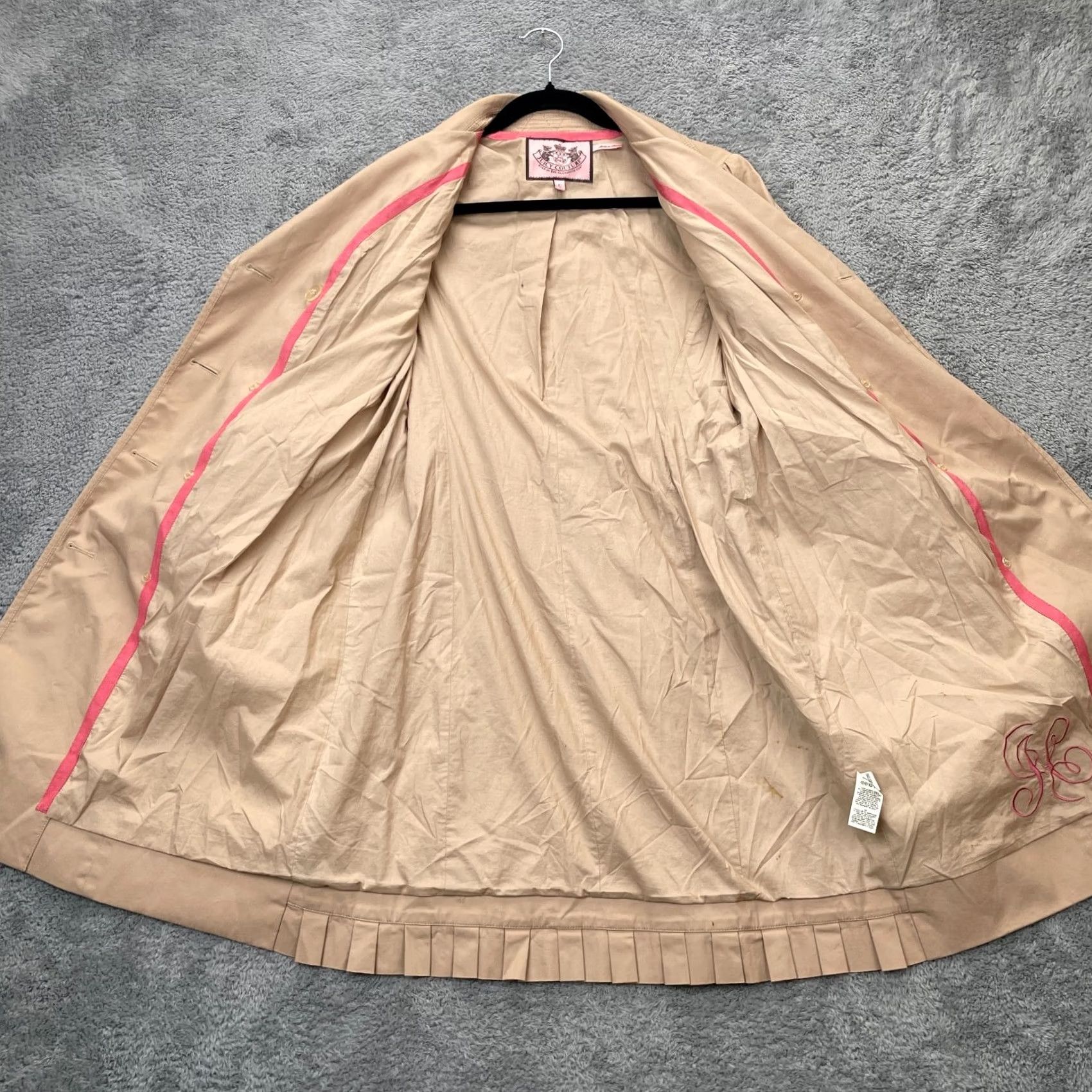 Juicy Couture Juicy Couture Jacket Womens Large Beige Trench Coat Cotton Twill Double Breasted L Size L / US 10 / IT 46 - 3 Thumbnail