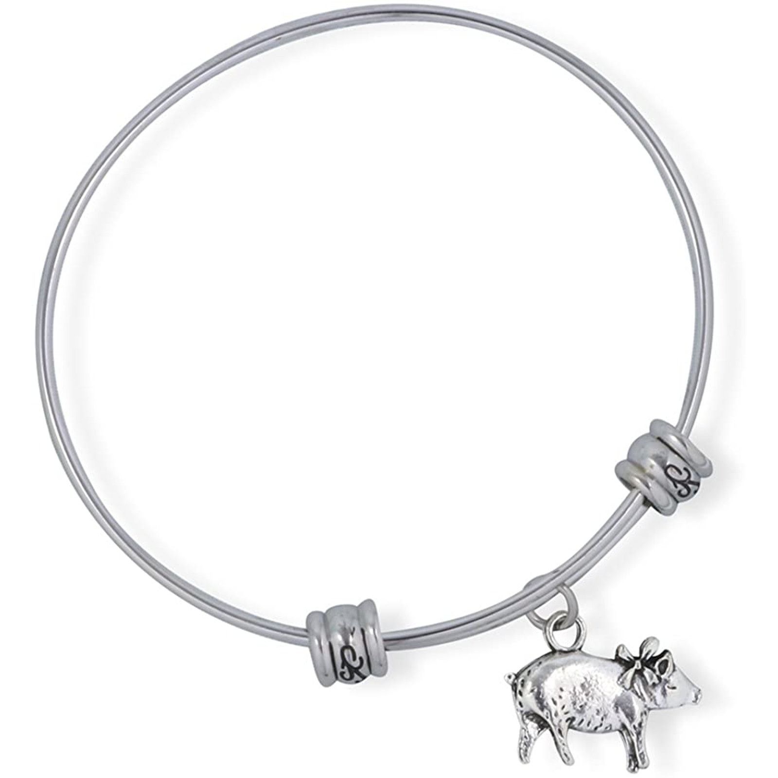 & Other Stories Pig with Ribbon Farm Farming Animal Charm Bangle Size ONE SIZE - 1 Thumbnail