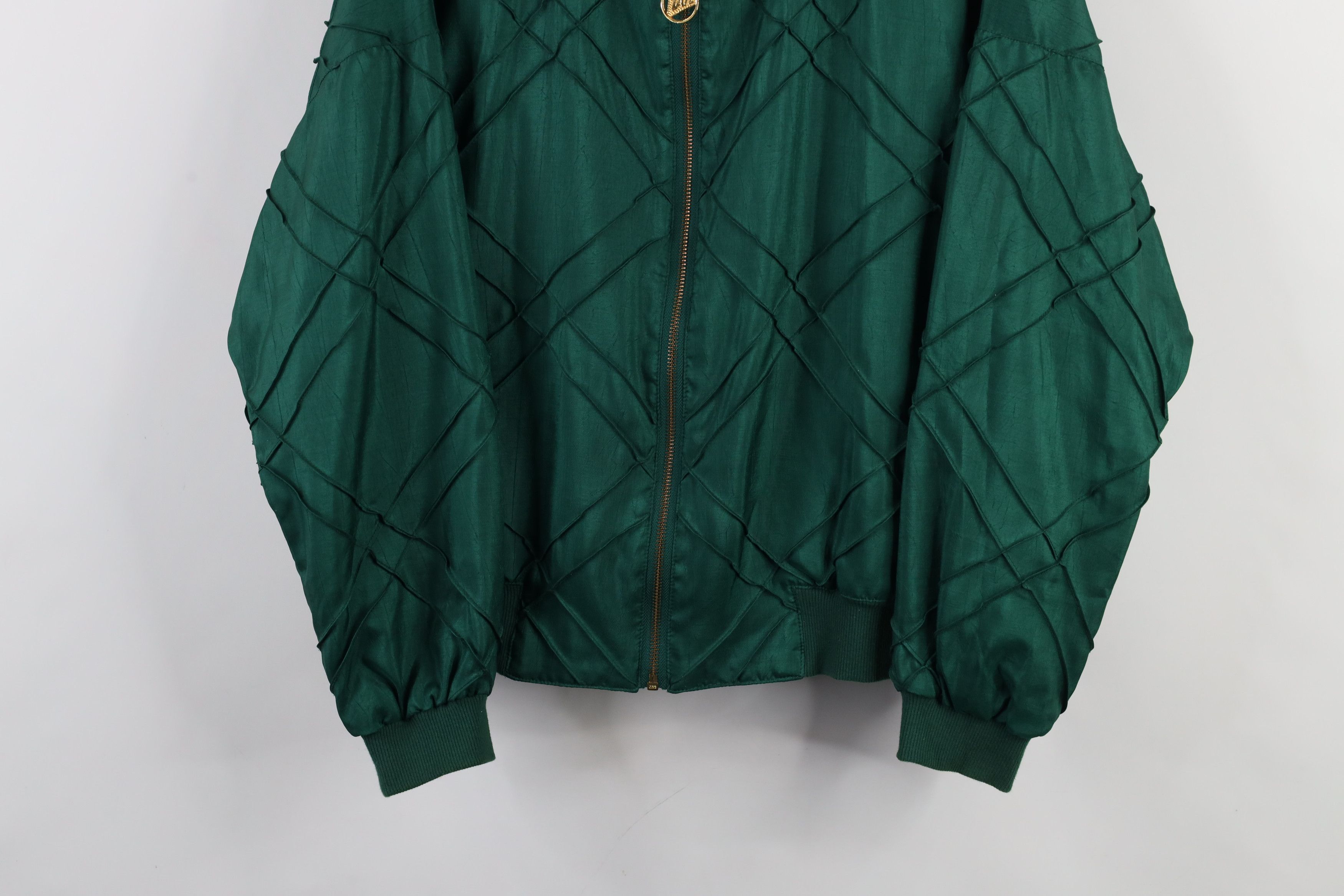 Vintage Vintage 90s Streetwear Silky Polyester Bomber Jacket Green Size M / US 6-8 / IT 42-44 - 3 Thumbnail