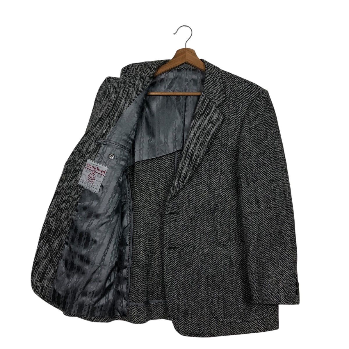 Harris Tweed 📌Vintage Wool Herringbone Jacket Harris Tweed Double Breast Size US M / EU 48-50 / 2 - 12 Thumbnail