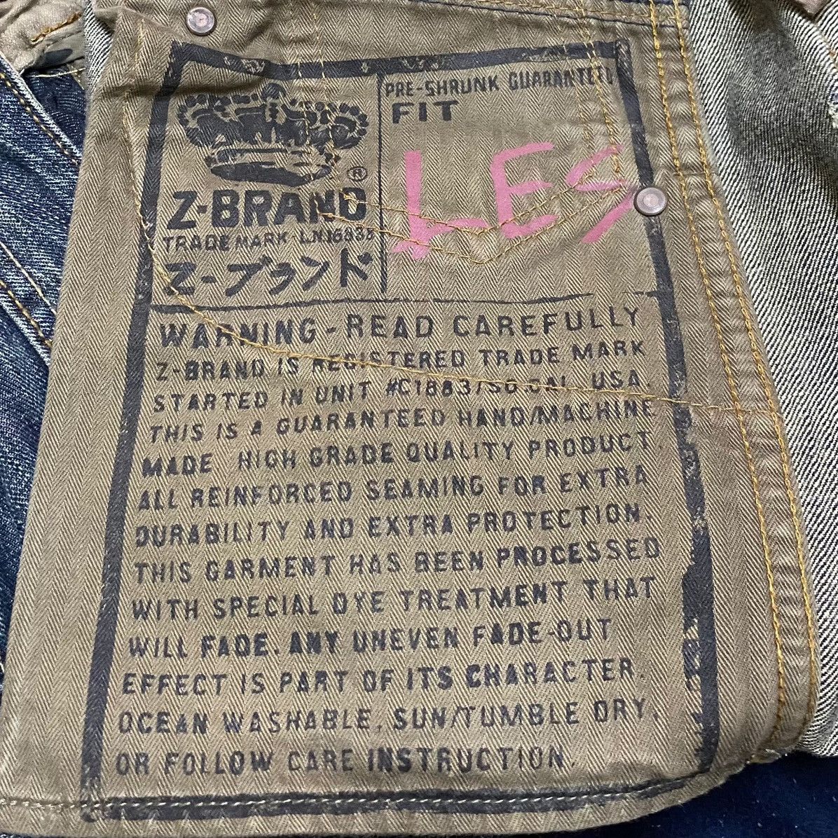Japanese Brand Rare Design Vintage Japanese Z Brand Jeans 2000s Size US 33 - 12 Thumbnail