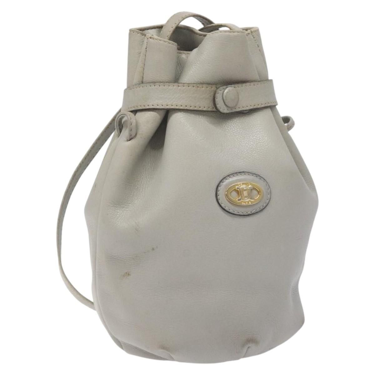 Celine CELINE Shoulder Bag Leather Light Blue Gold Size ONE SIZE - 1 Thumbnail