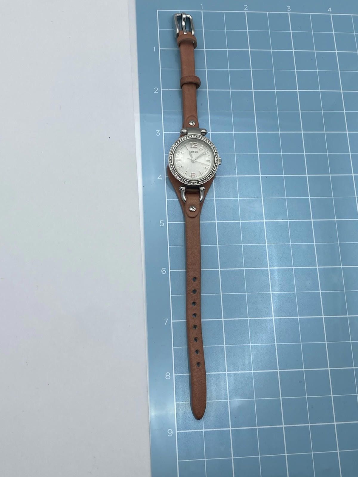 Fossil Fossil Women's Georgia Mini Pink Leather Strap Watch ES3472 Size ONE SIZE - 7 Thumbnail