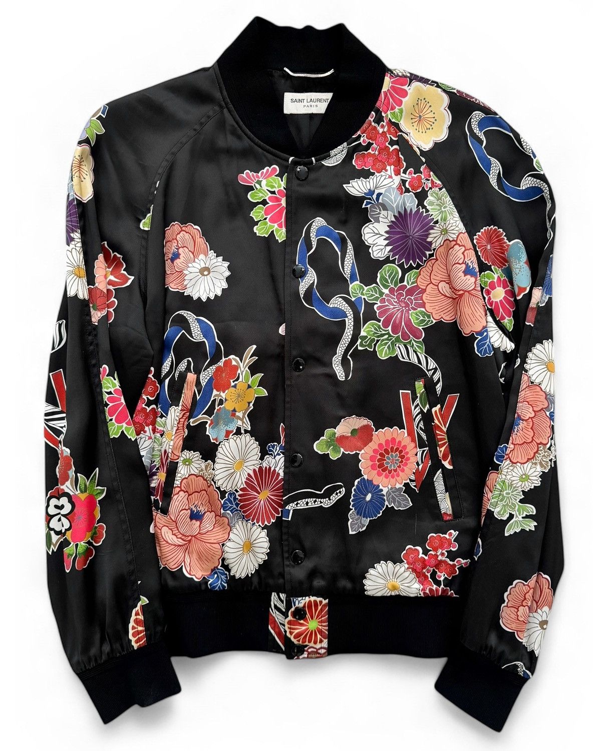 Saint Laurent Paris 2017 Love Floral Souvenir Satin Teddy Jacket Size US M / EU 48-50 / 2 - 1 Thumbnail