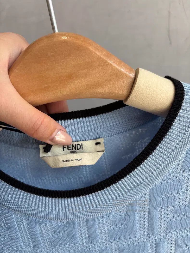 Fendi Fendi Blue all-over F old flower short-sleeved slim fit dr Size XS / US 0-2 / IT 36-38 - 5 Thumbnail