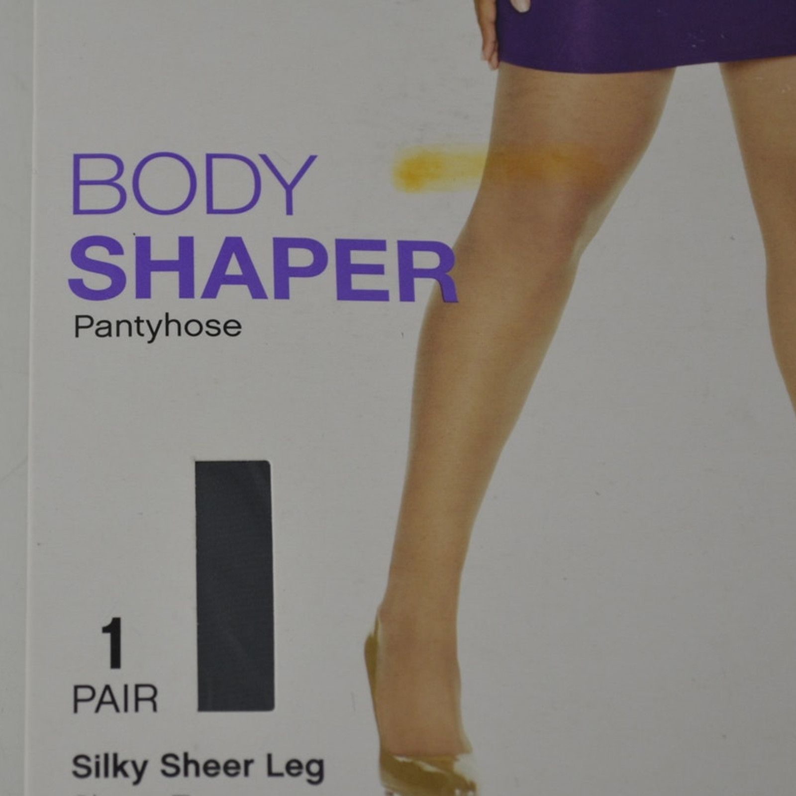 Hanes Hanes Body Shaper Pantyhose Silky Sheer Leg 1x/2x Black Plus Size ONE SIZE - 4 Thumbnail