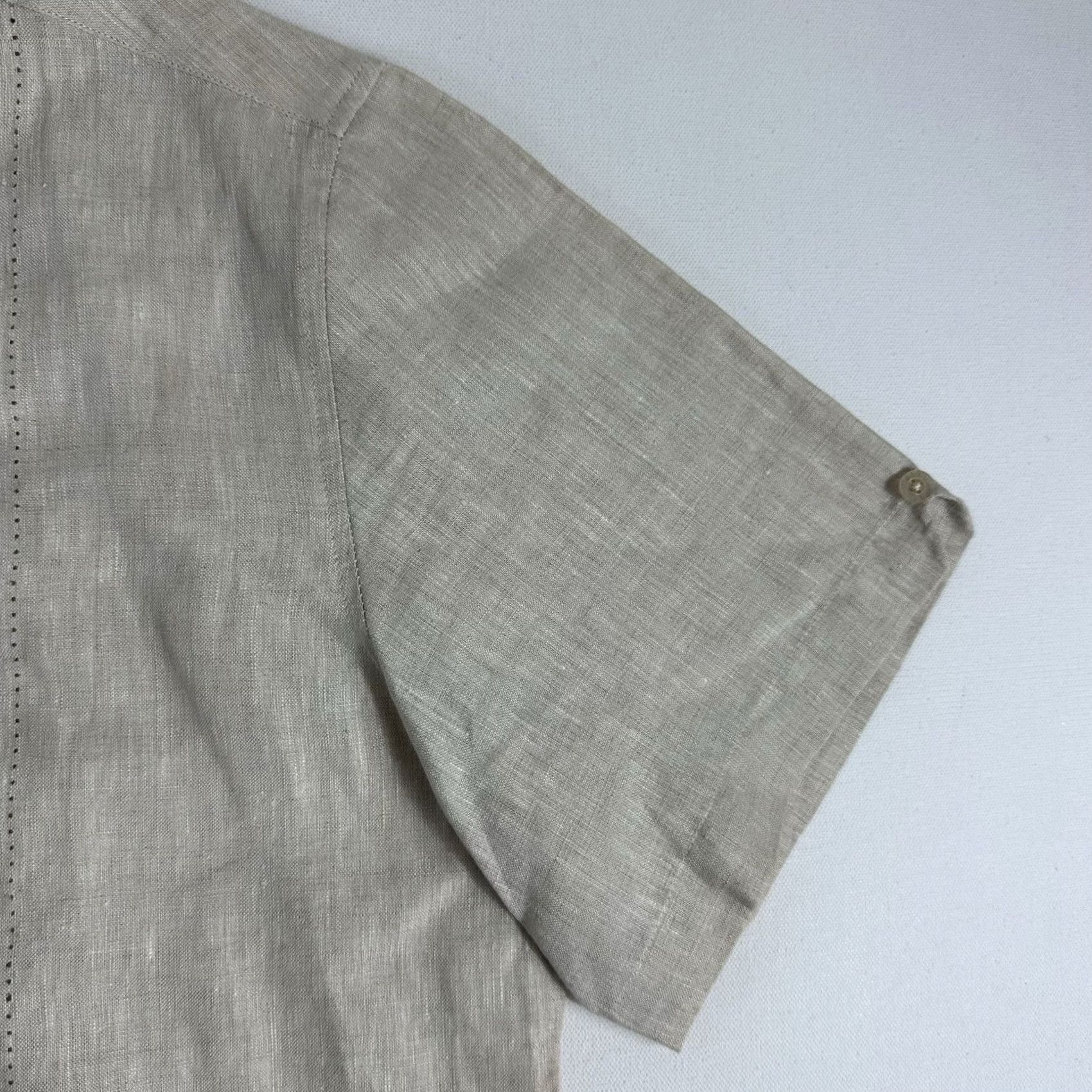 Vintage Bohio Shirt Mens 2XL Cream Linen Short Sleeve Embroidered Pockets Floral Shirt Size US XXL / EU 58 / 5 - 5 Thumbnail