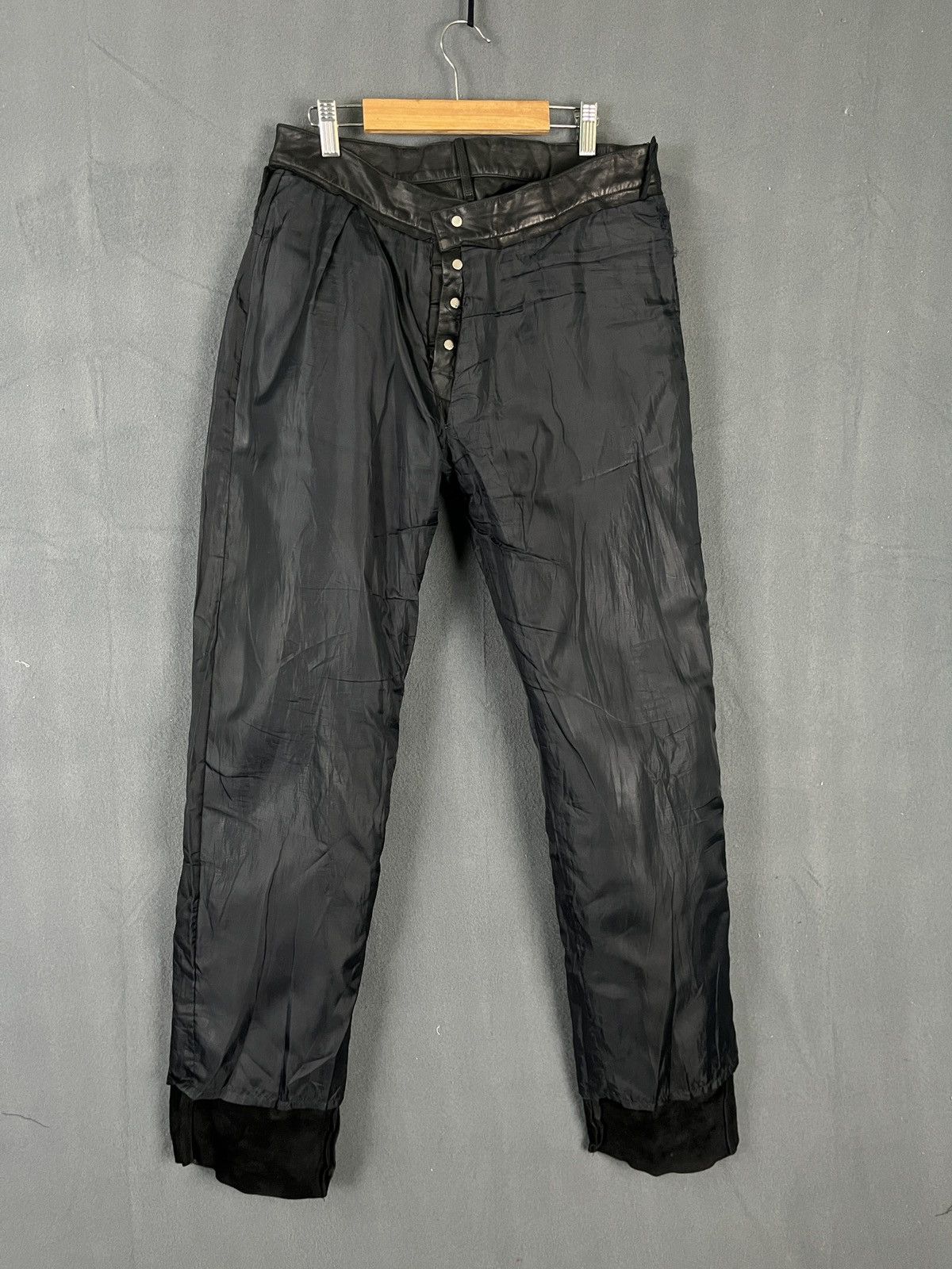 Genuine Leather × Hedi Slimane × agnes b. Agnes B. 90s Leather Pants Made in France Size US 31 - 9 Thumbnail