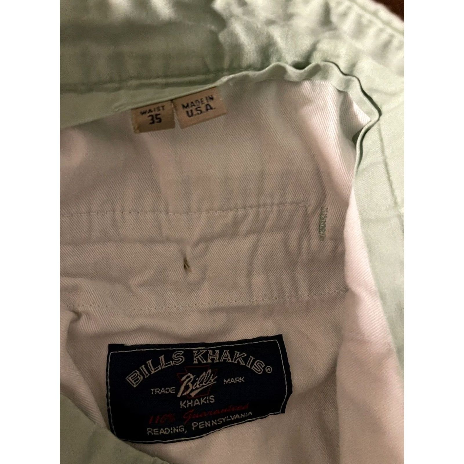 Bills Khakis Bills Khakis Pants Chino Pleated Mens Green 35x33 USA Size US 35 - 4 Thumbnail