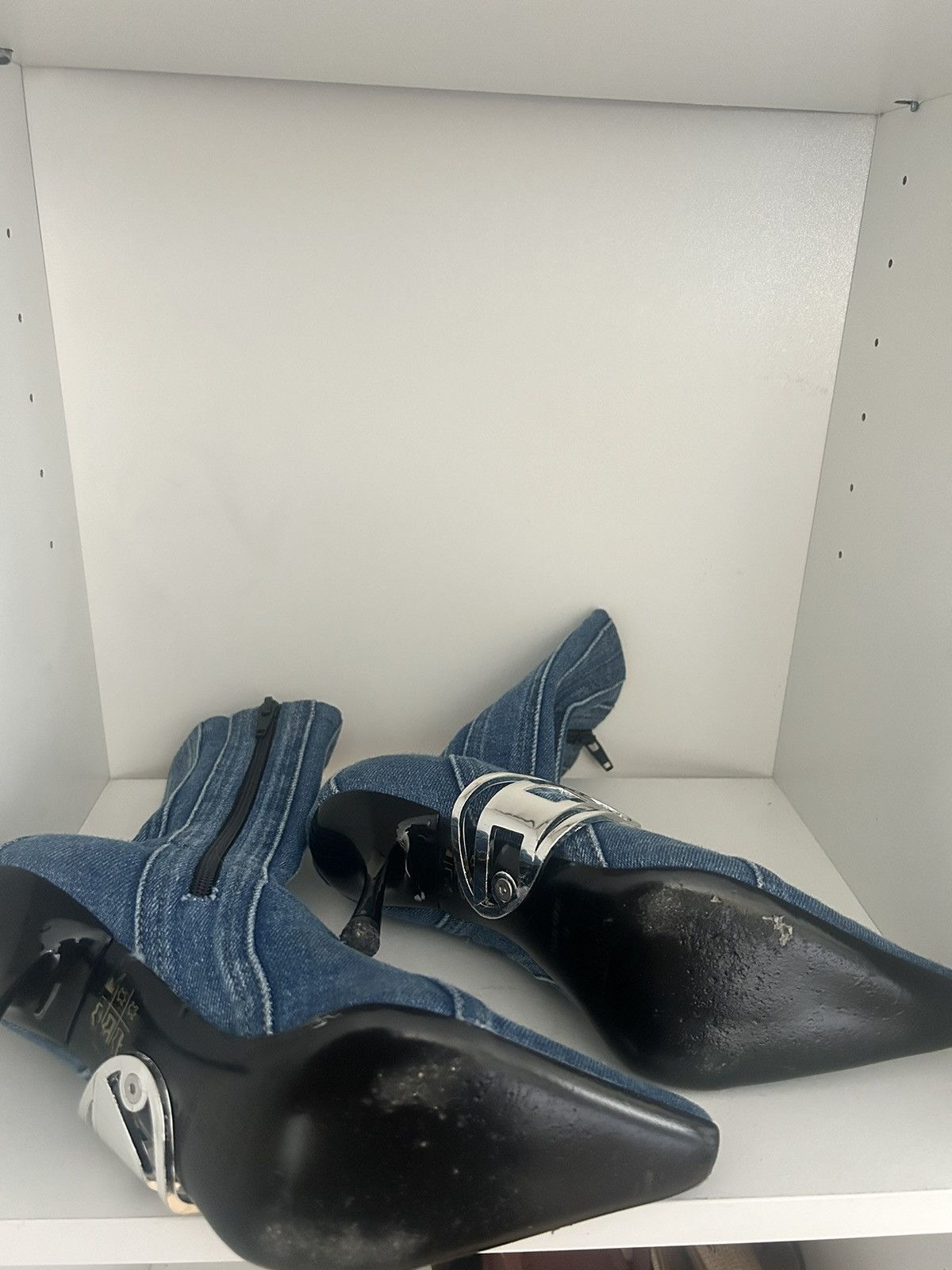Diesel Blue D-Eclipse Bt Denim Ankle Boot Size US 7 / IT 37 - 3 Thumbnail