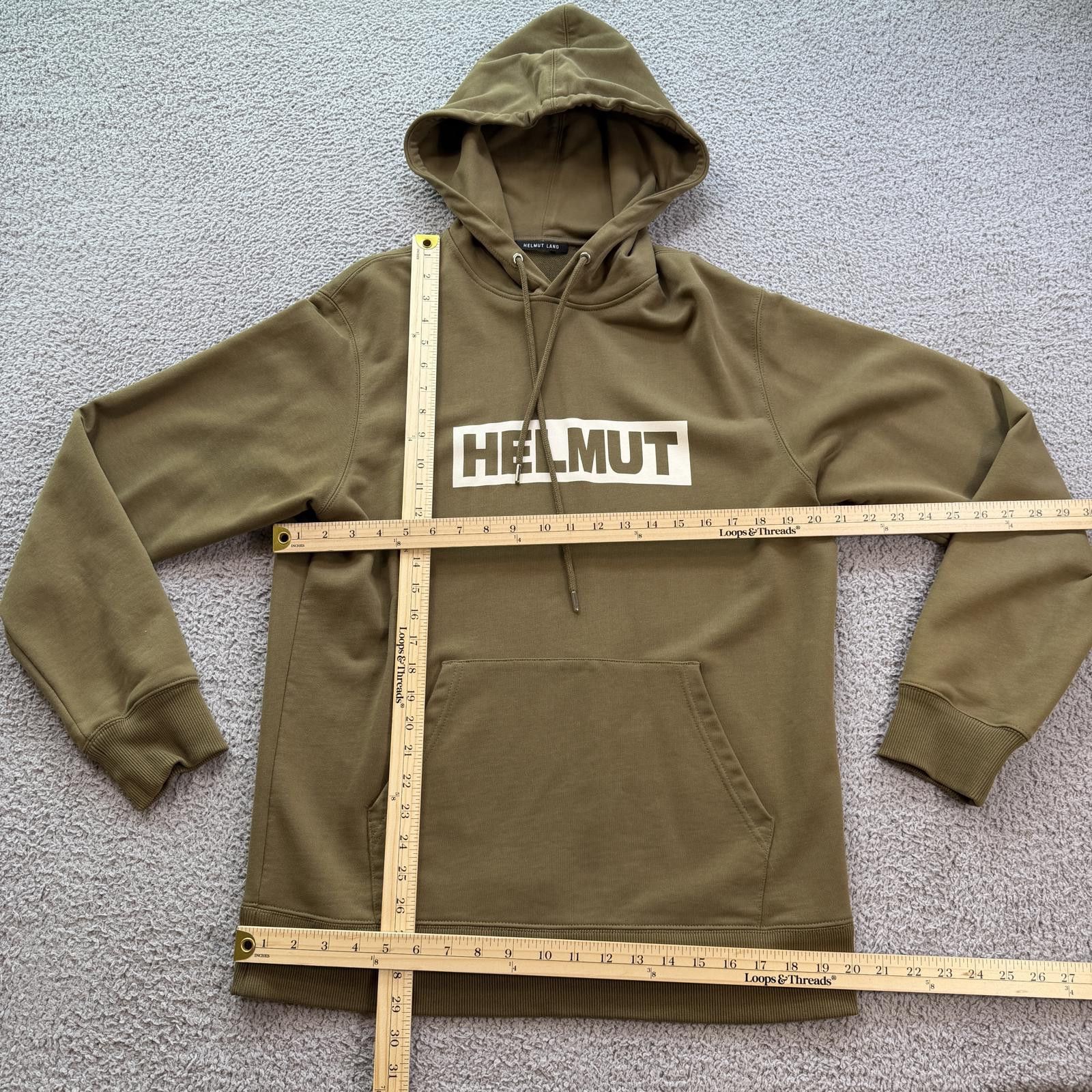Helmut Lang Helmut Lang Hoodie Mens M Olive Logo Pullover Designer Size US M / EU 48-50 / 2 - 3 Thumbnail