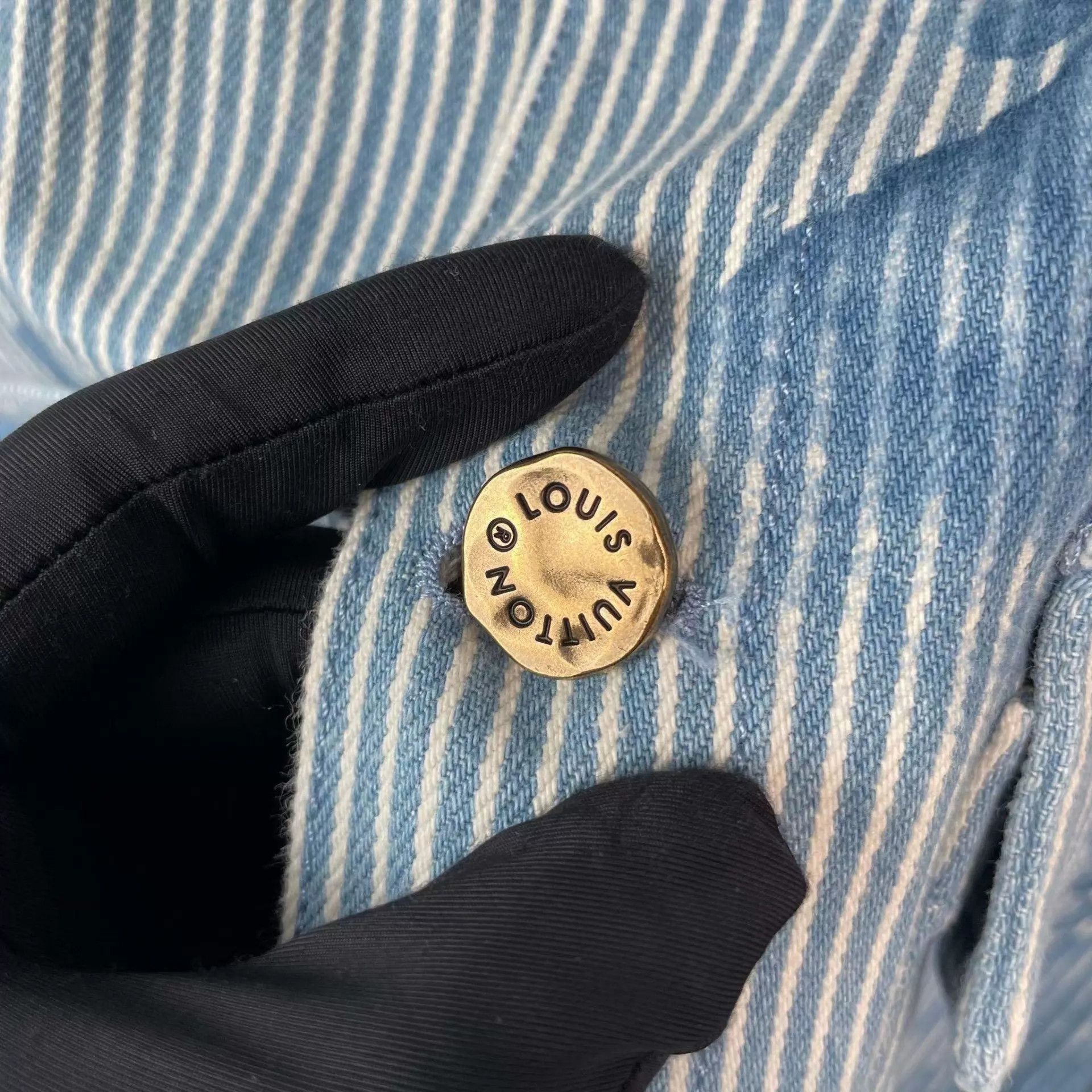 Louis Vuitton LV striped splash ink blue denim shirt L Size US L / EU 52-54 / 3 - 9 Thumbnail
