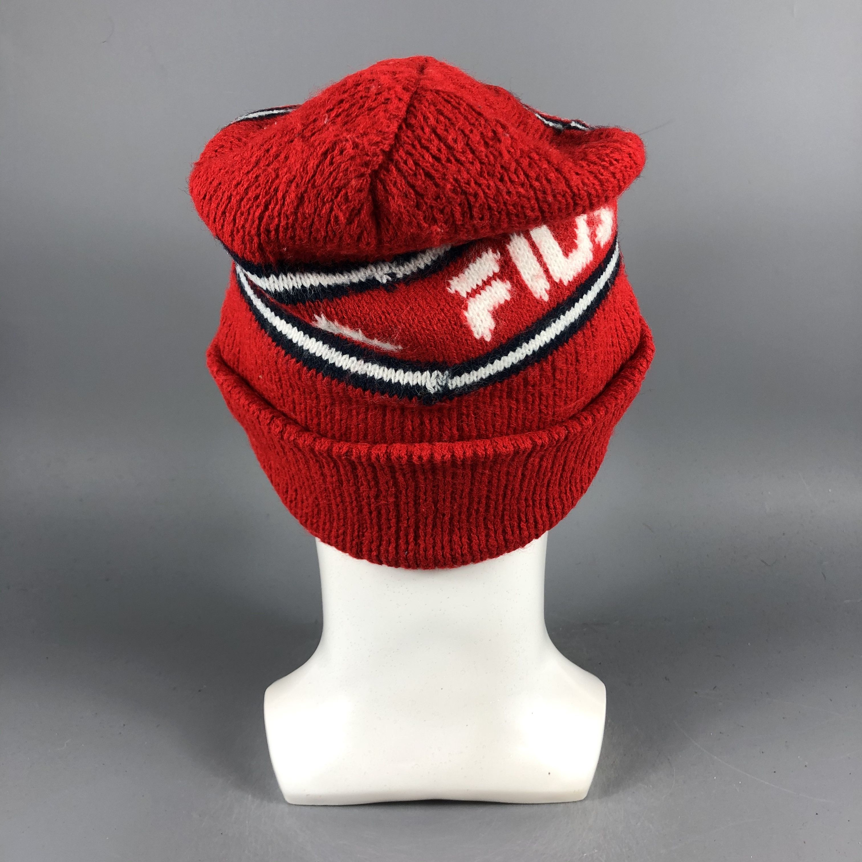 Fila × Vintage Fila USA Spellout Beanie Snow Hat Snow Cap -D1055 Size ONE SIZE - 3 Thumbnail