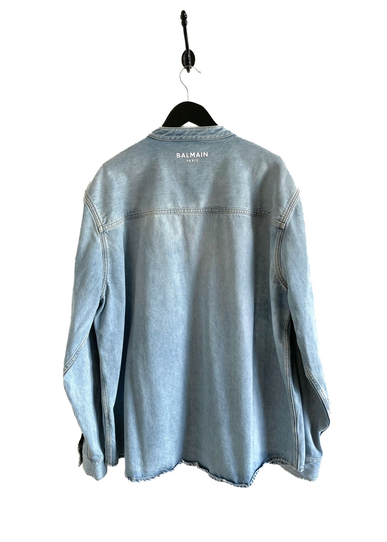 Balmain Balmain Mao Collar Buttoned Denim Shirt Size US XL / EU 56 / 4 - 2 Thumbnail