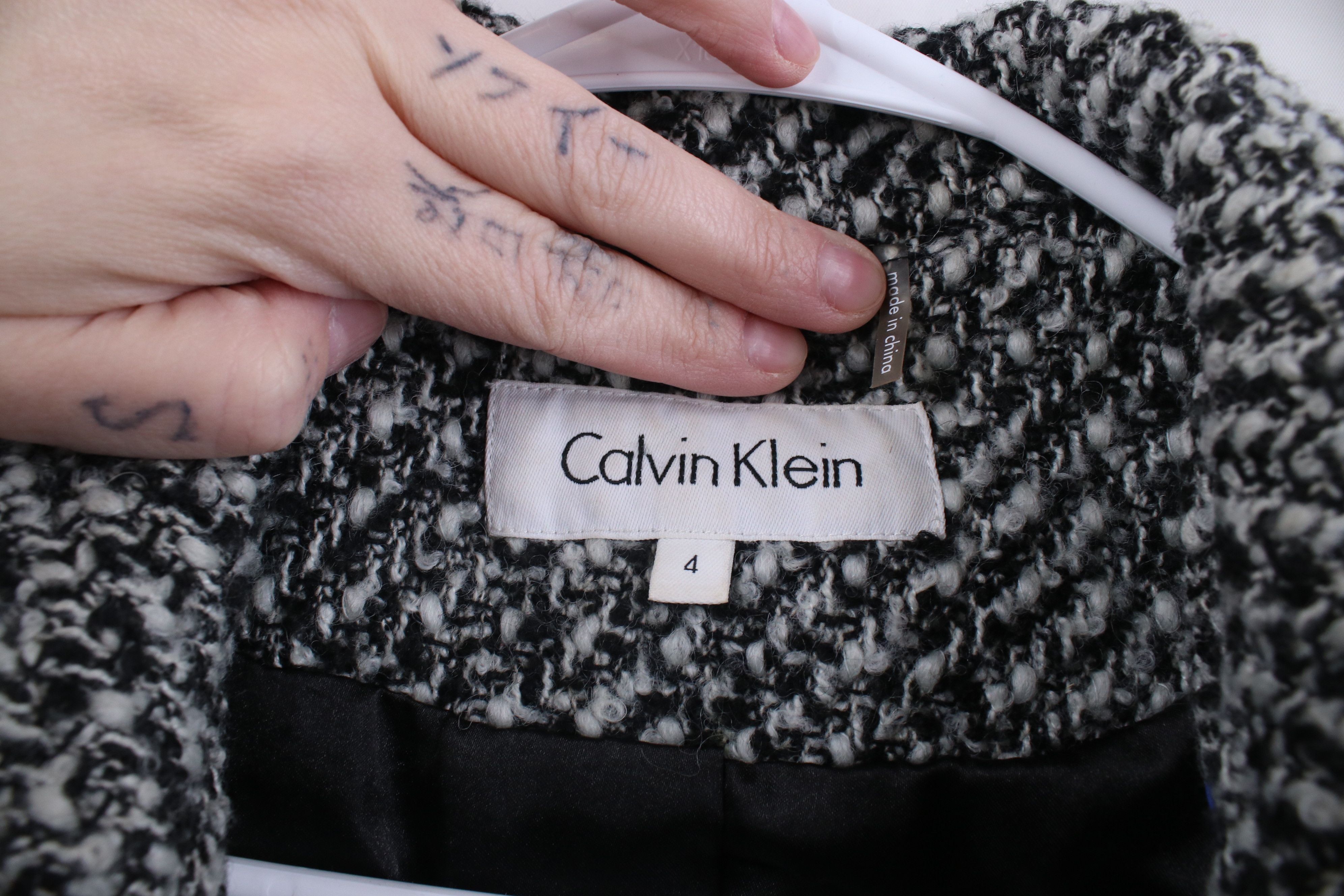 Calvin Klein Vintage Y2K Calvin Klein Wool Blend Belted Peacoat Jacket Size S / US 4 / IT 40 - 7 Thumbnail