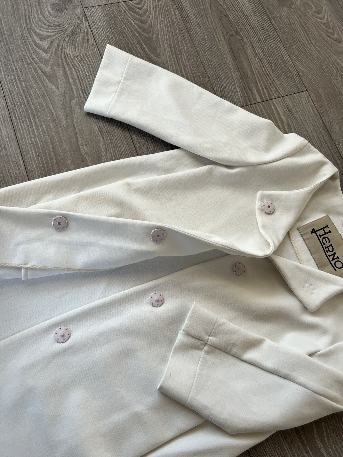Herno × Vintage ‼️Vintage Herno Luxury White Button Coat Jacket‼️ Size M / US 6-8 / IT 42-44 - 19 Thumbnail