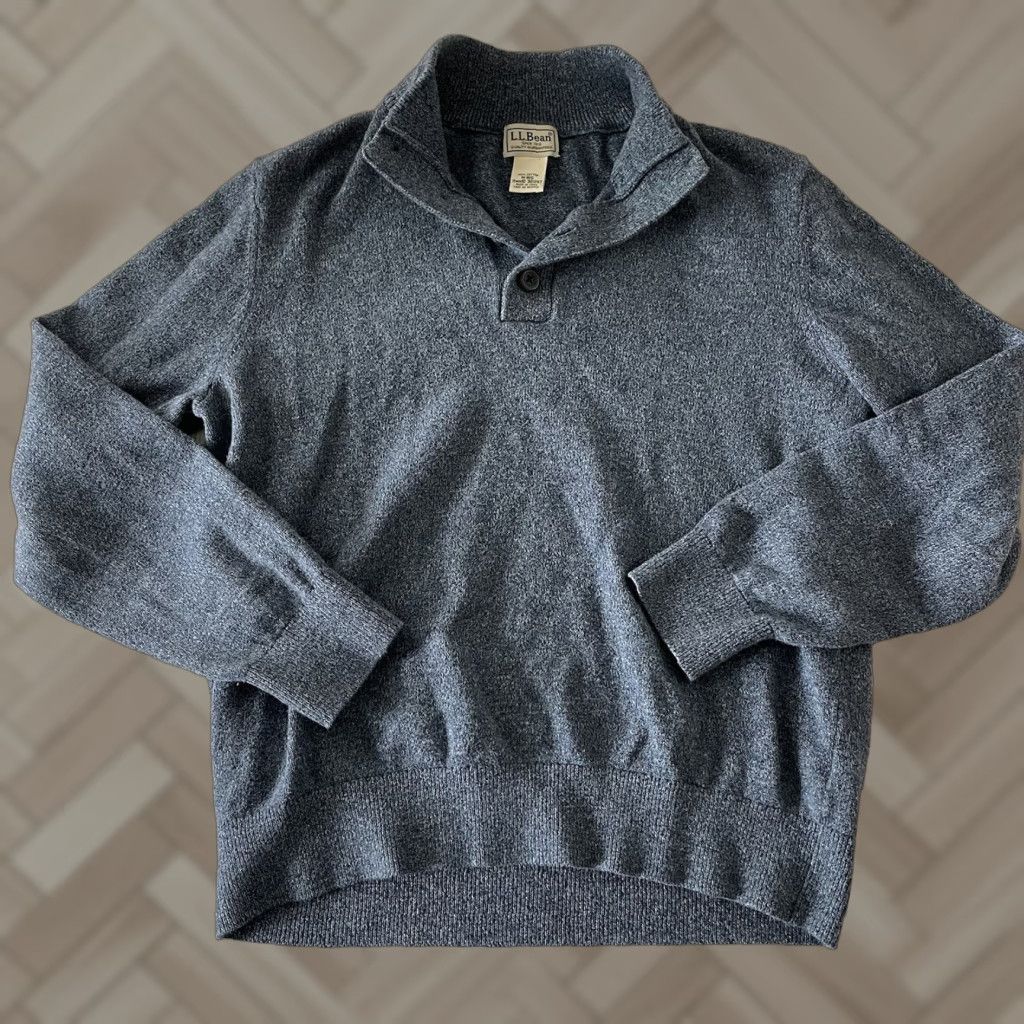 Vintage VINTAGE L.L. Bean Pullover Sweater Mens M Blue 100% Cotton Henley Shirt Size US M / EU 48-50 / 2 - 1 Thumbnail